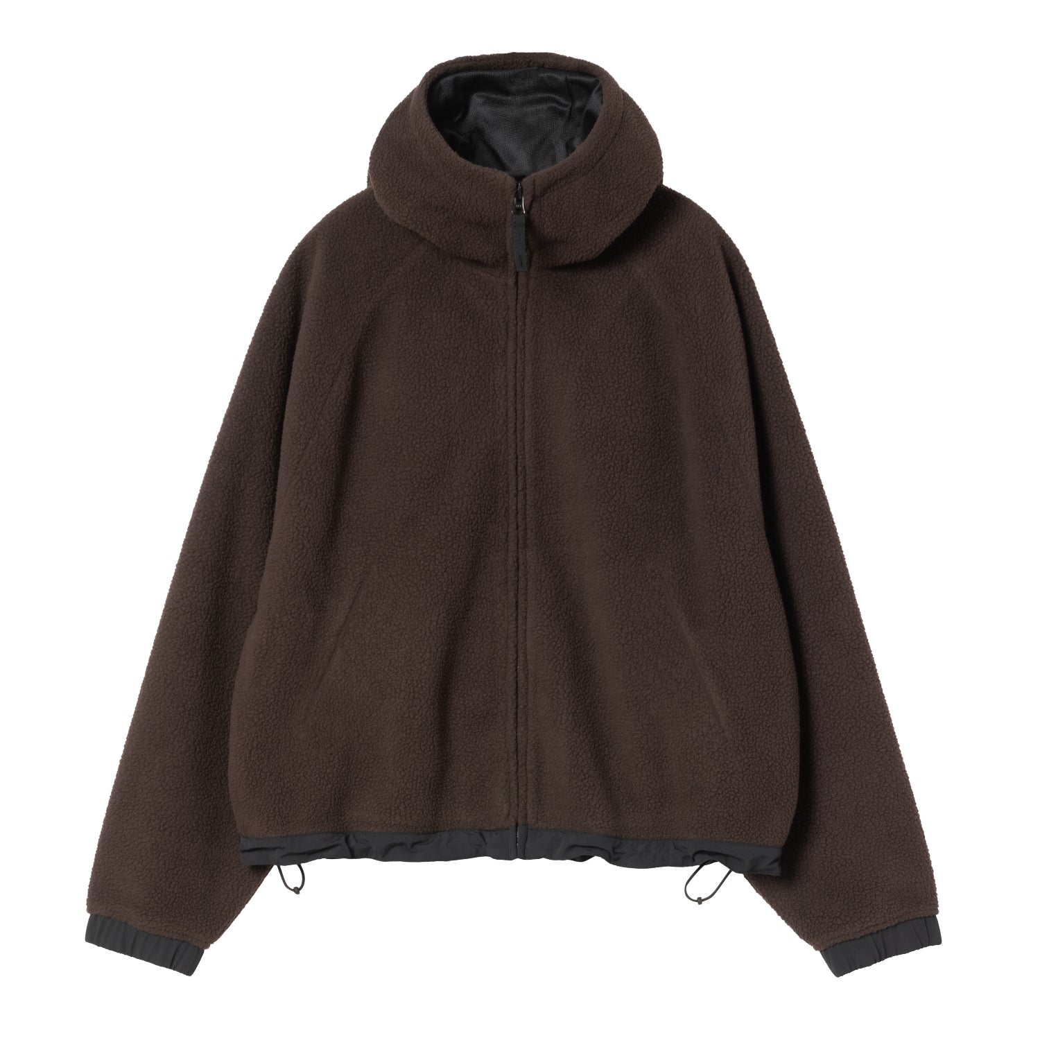 W' HOODED HELIX FLEECE JACKET - Palisander / Black