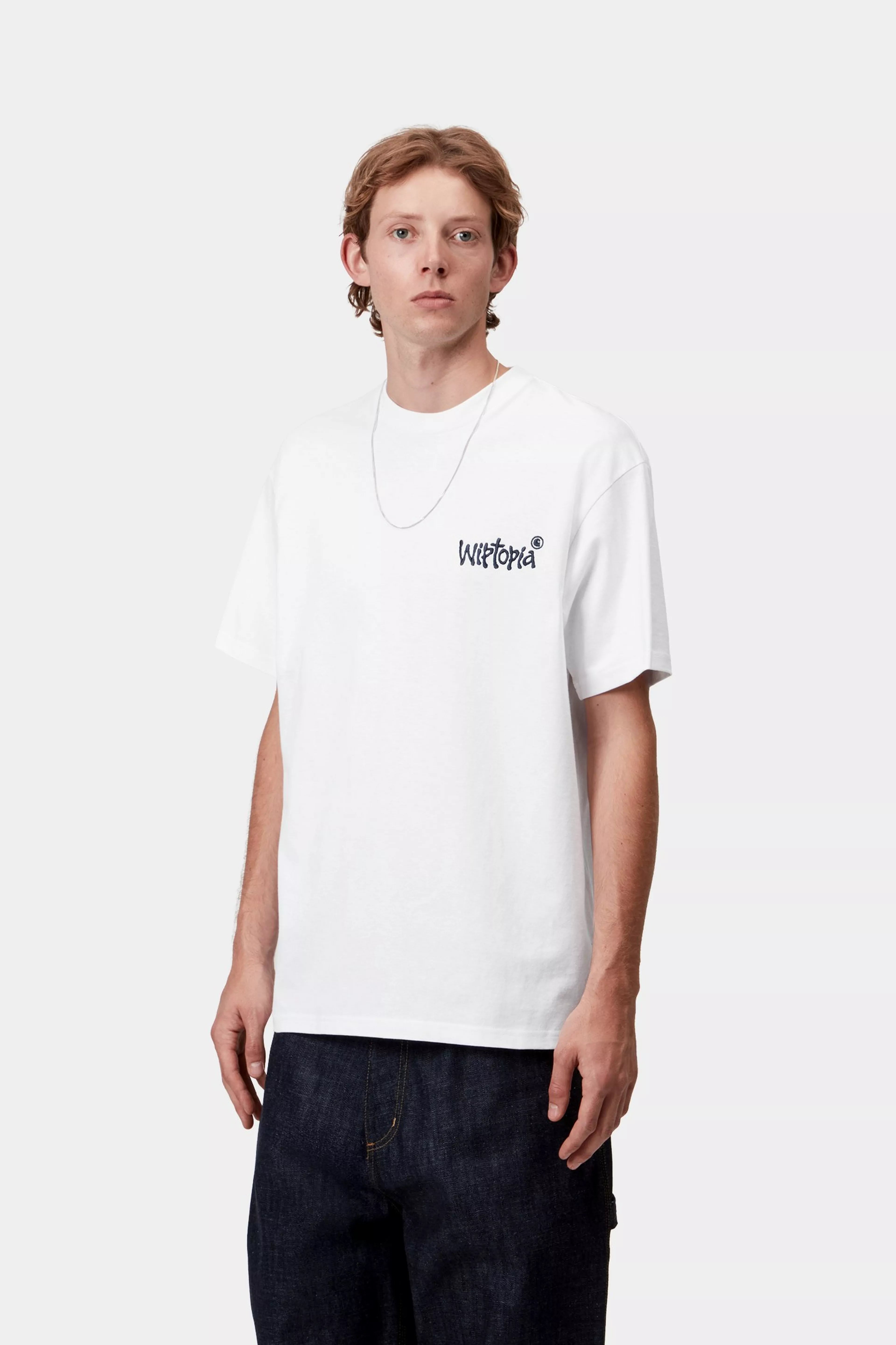 S/S WIPTOPIA SCRIPT T-SHIRT - White / Blue