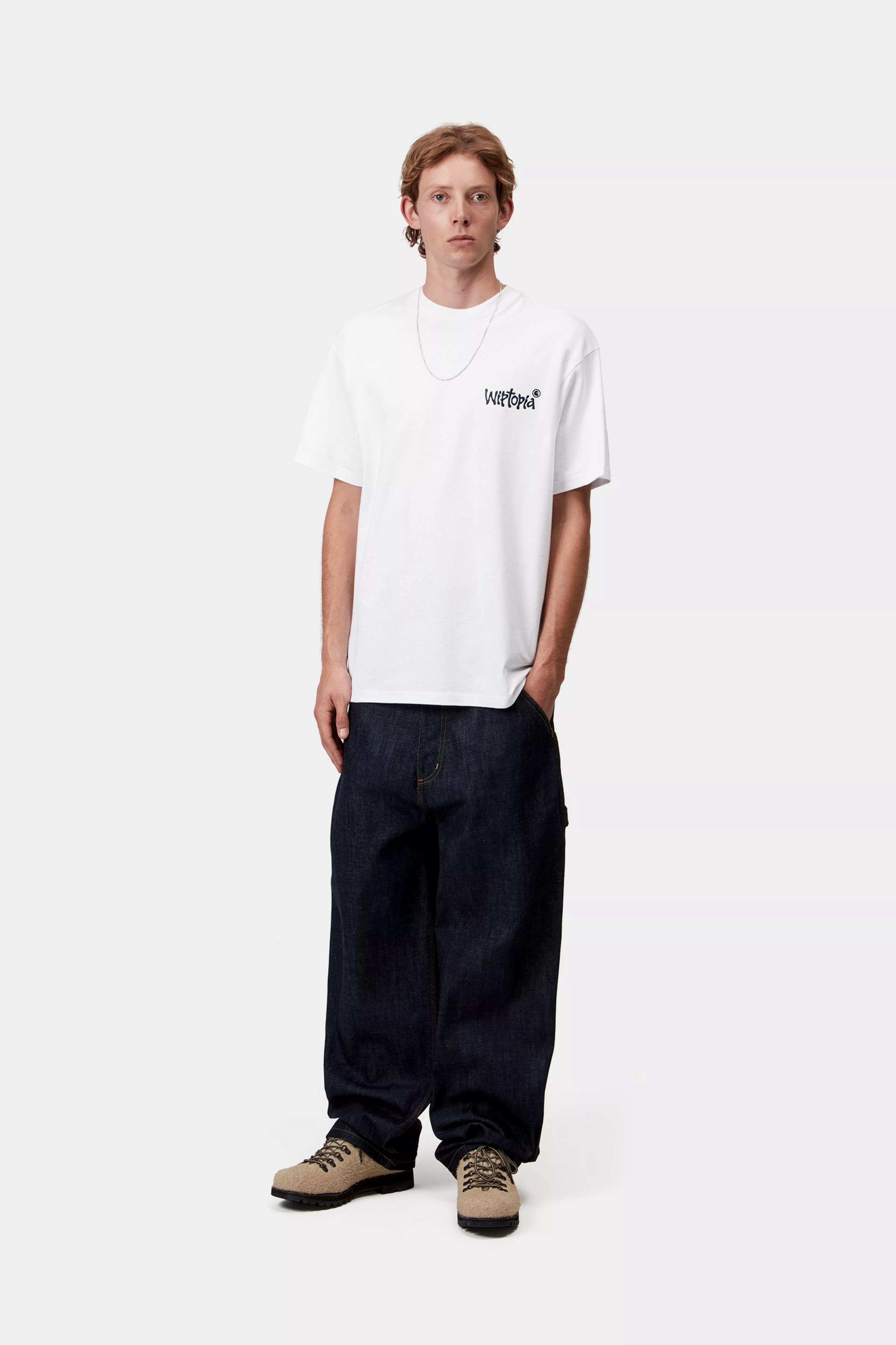 S/S WIPTOPIA SCRIPT T-SHIRT - White / Blue