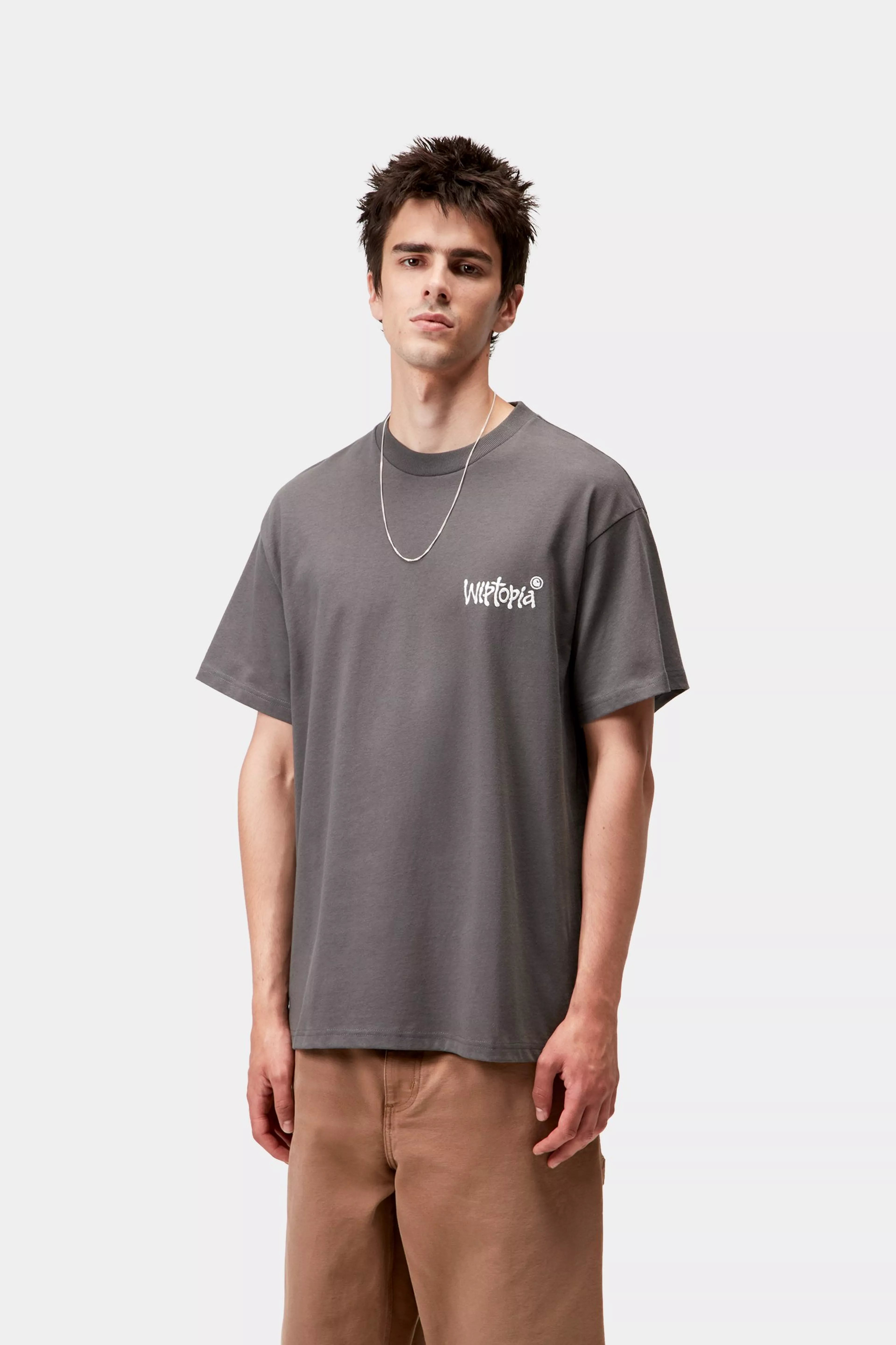 S/S WIPTOPIA SCRIPT T-SHIRT - Porphyry / Wax