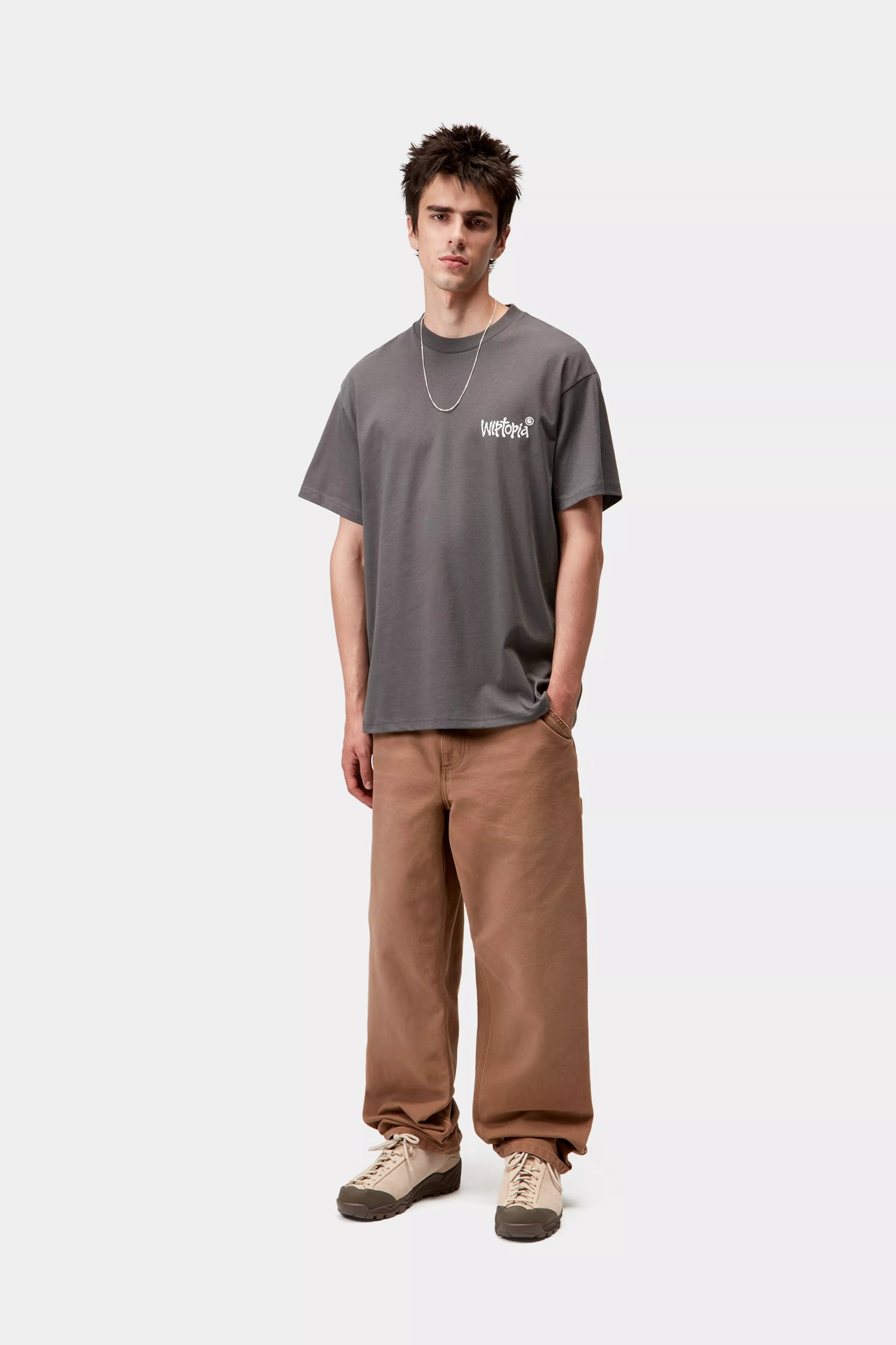 S/S WIPTOPIA SCRIPT T-SHIRT - Porphyry / Wax