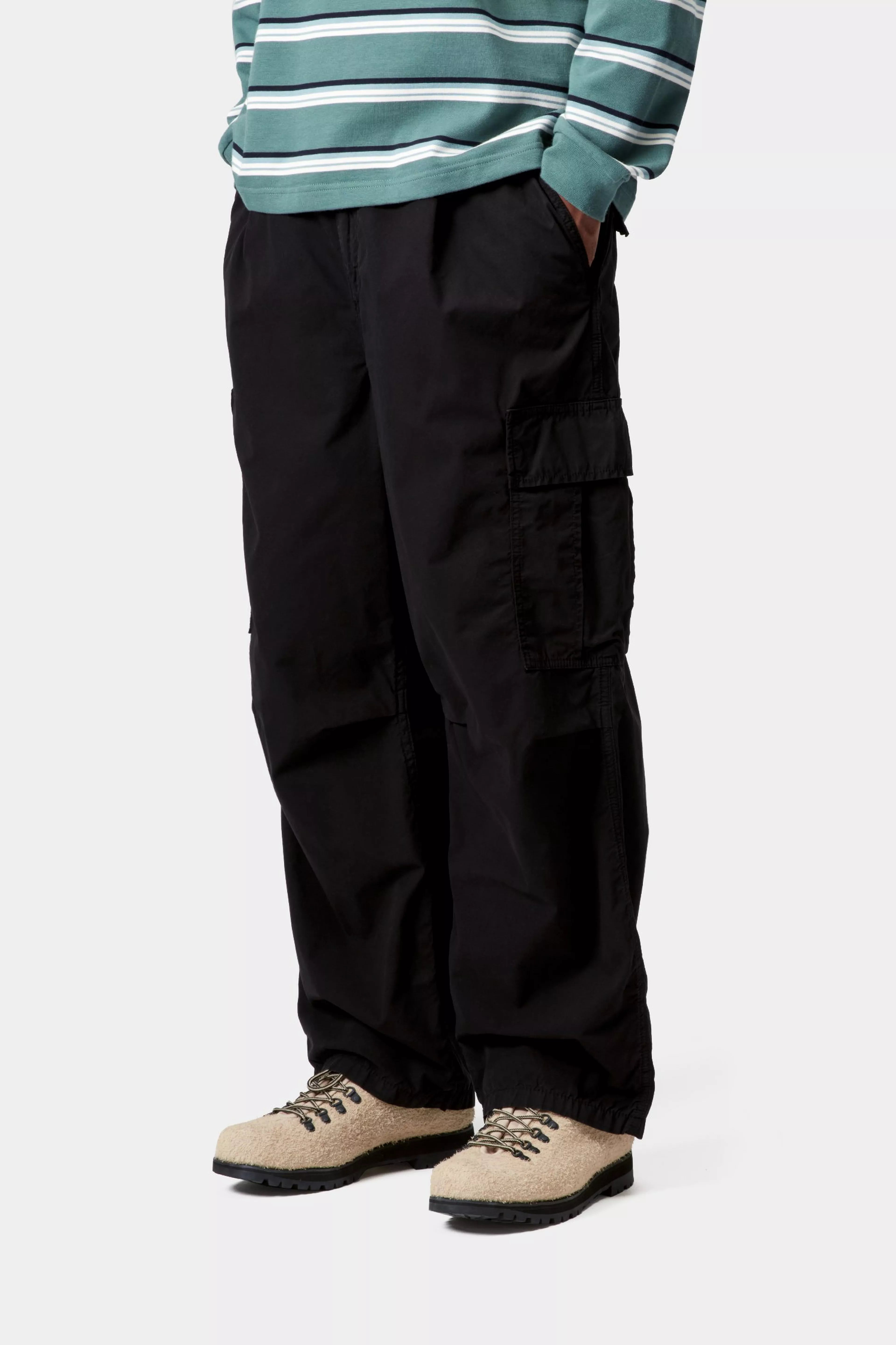 COLE CARGO PANT - Black (garment dyed)
