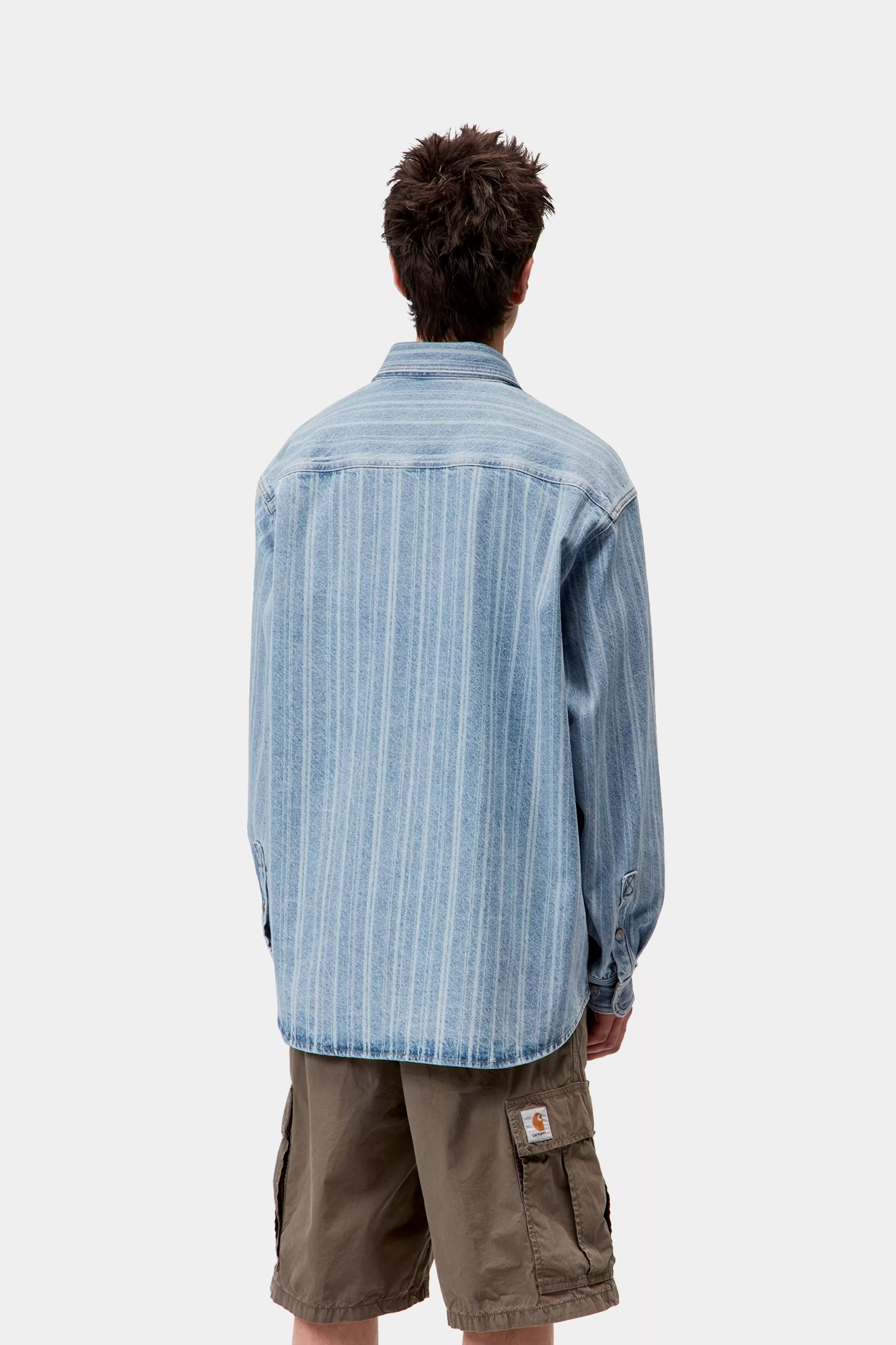 RYLAN SHIRT JAC - Rylan Stripe, Blue (stone bleached)