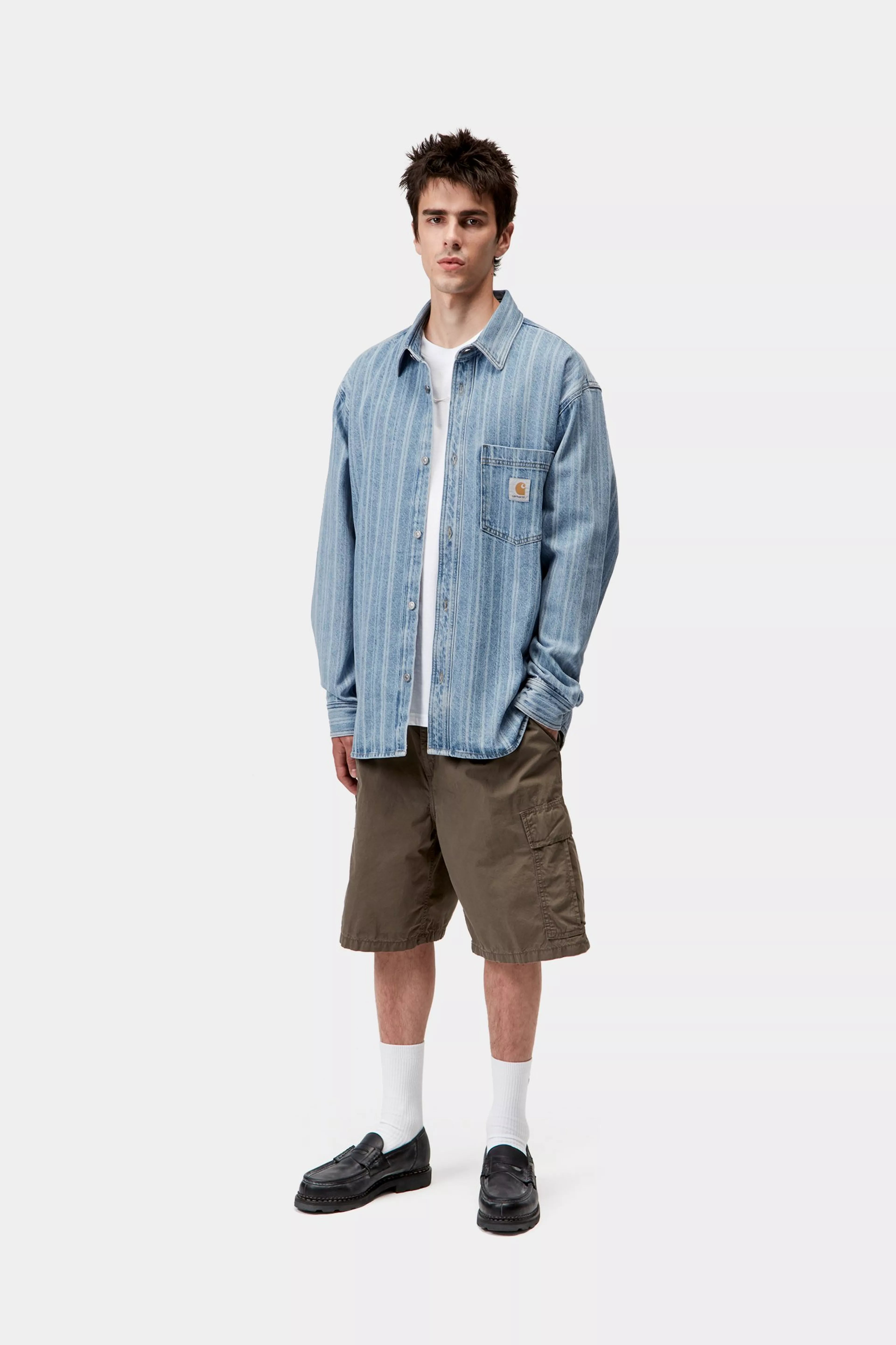 RYLAN SHIRT JAC - Rylan Stripe, Blue (stone bleached)