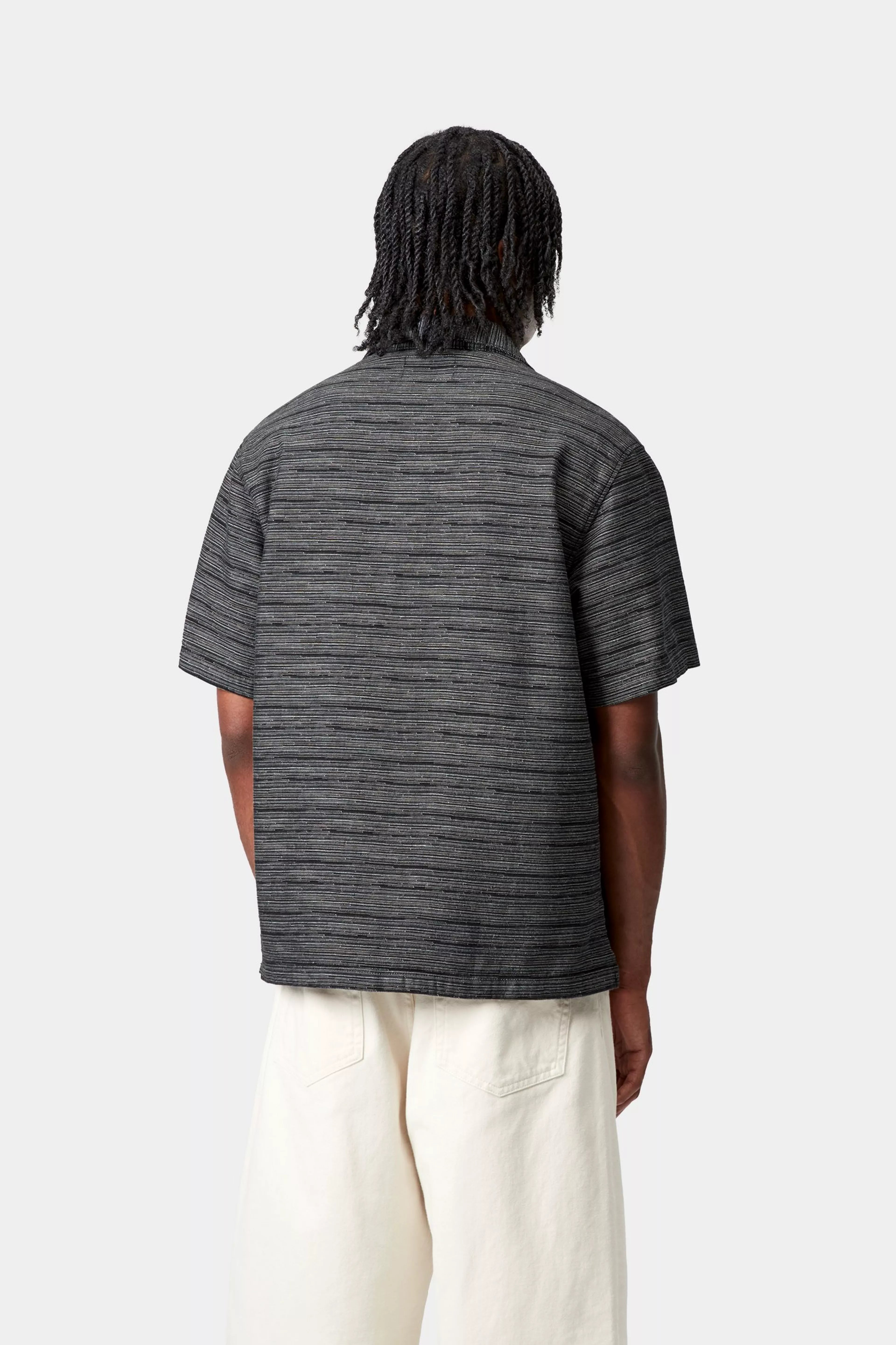 S/S GELLAR SHIRT - Gellar Stripe, Black (rinsed)
