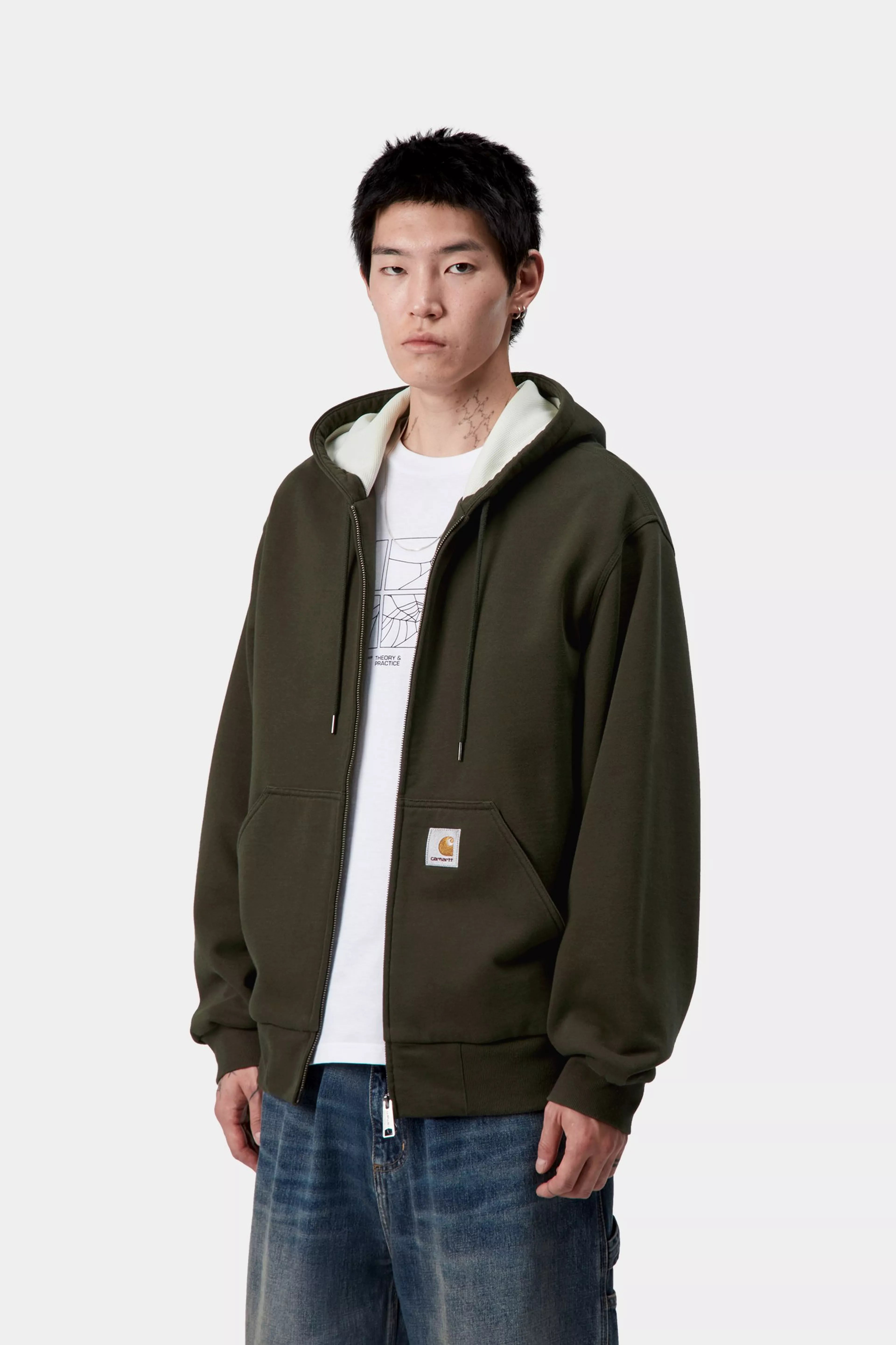 ACTIVE SWEAT JACKET - Olive (stone washed)