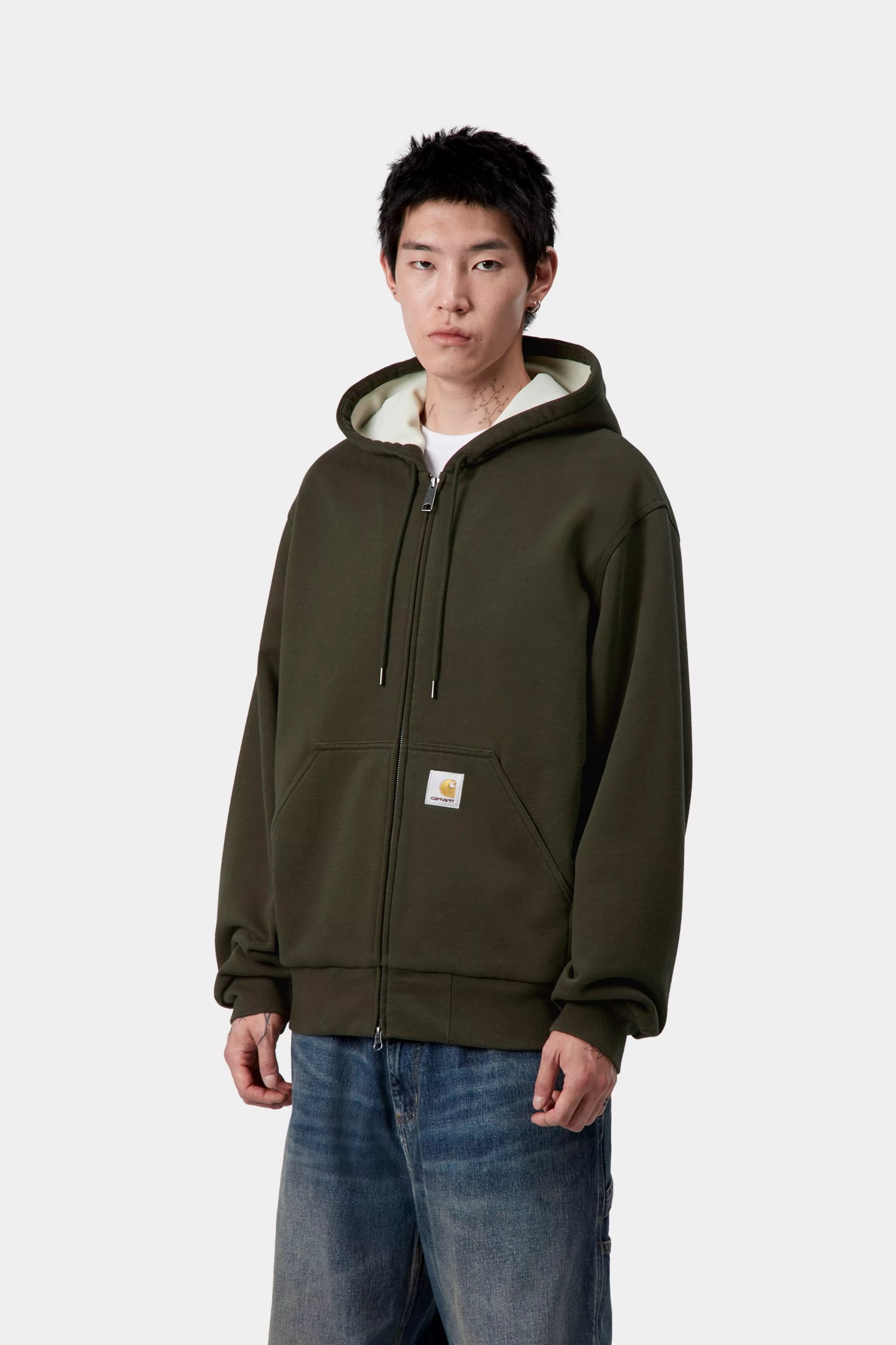 ACTIVE SWEAT JACKET - Olive (stone washed)