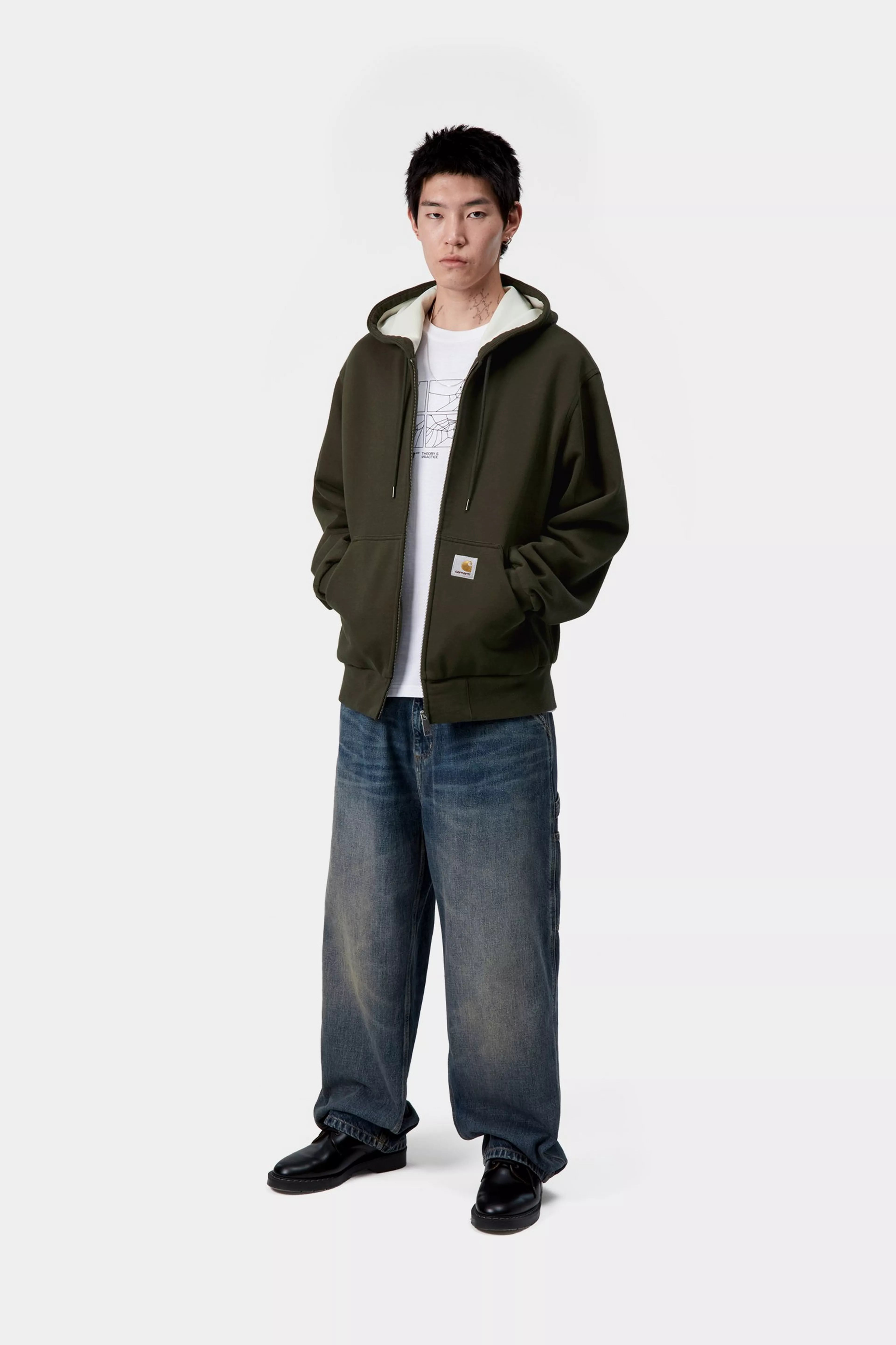 ACTIVE SWEAT JACKET - Olive (stone washed)