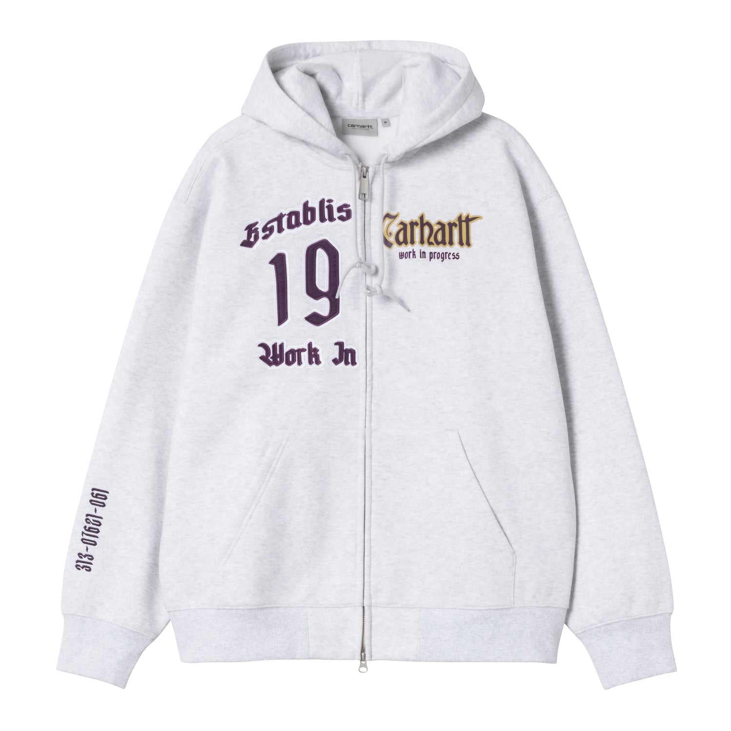 HOODED DUAL SWEAT JACKET - Ash Heather