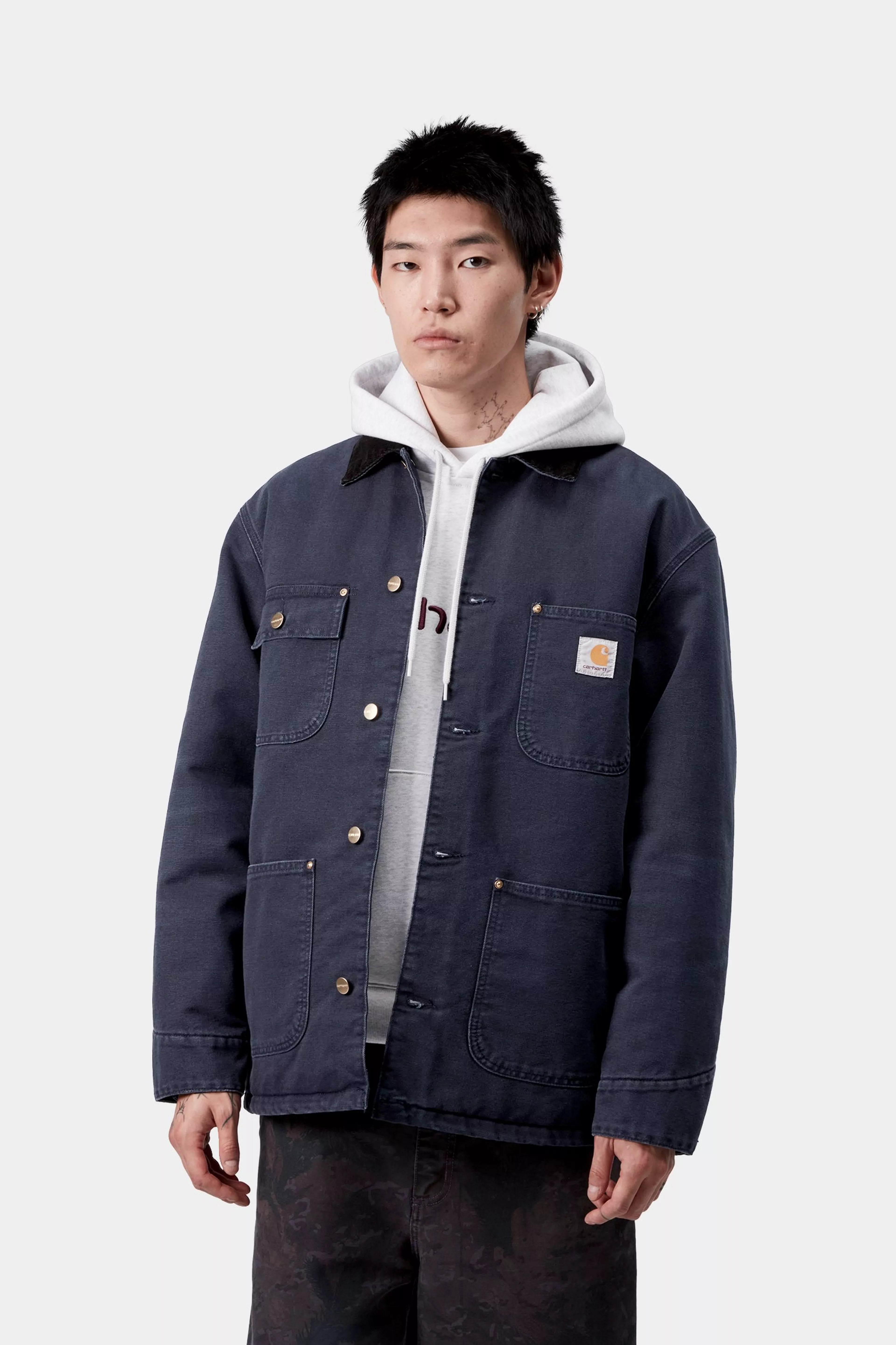OG CHORE COAT  - Dark Navy / Black (stone canvas)