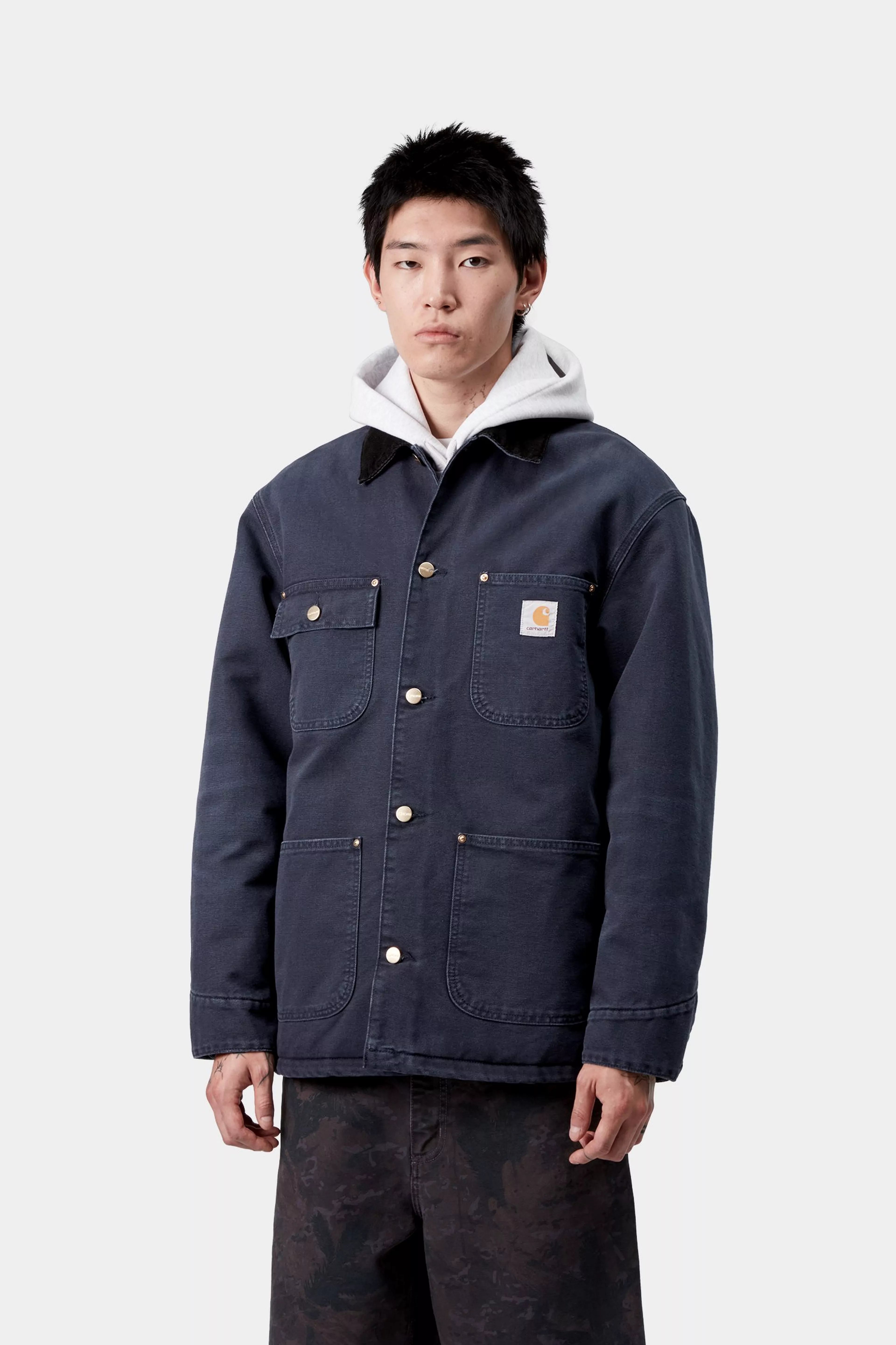 OG CHORE COAT  - Dark Navy / Black (stone canvas)