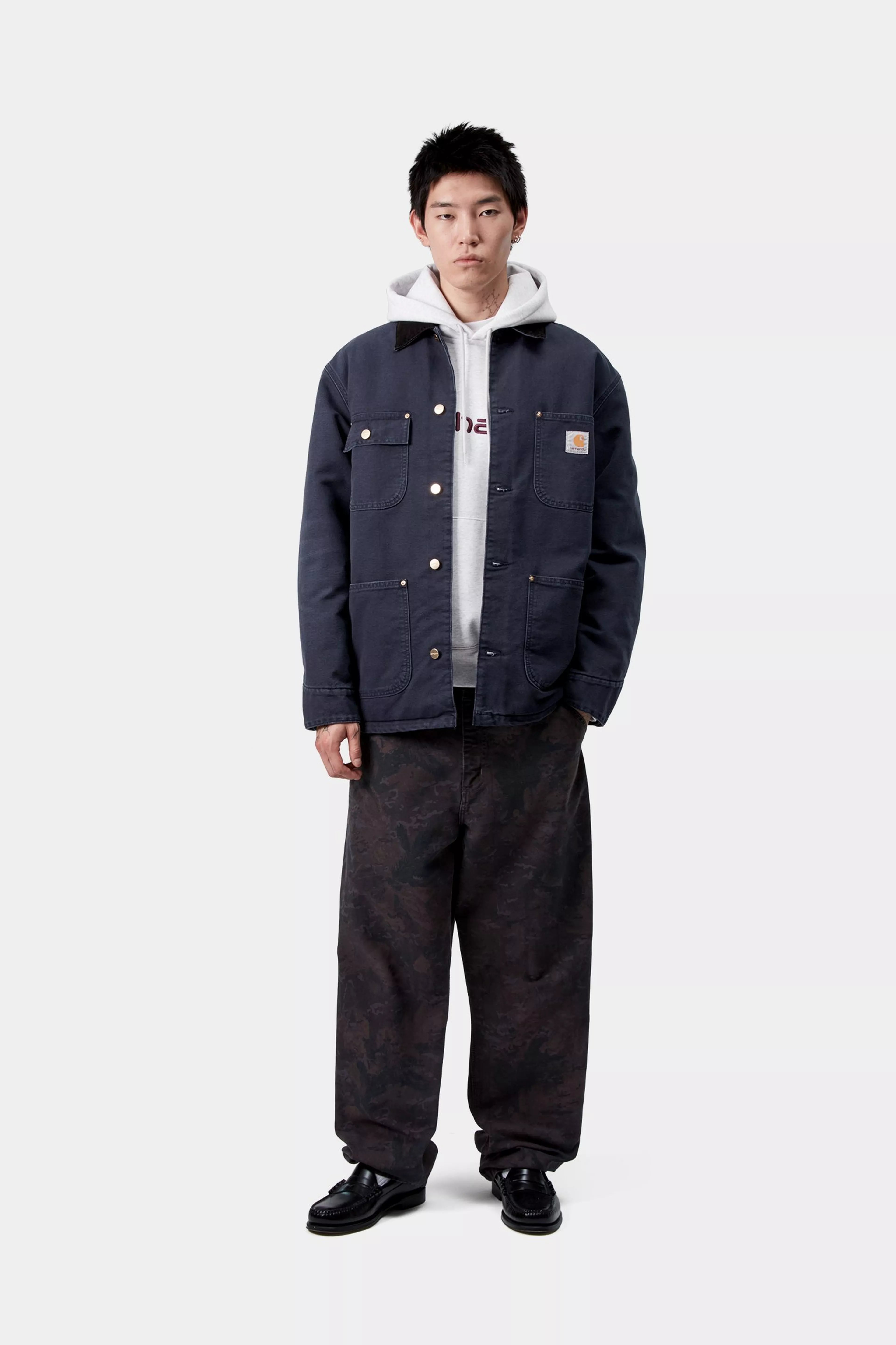 OG CHORE COAT  - Dark Navy / Black (stone canvas)