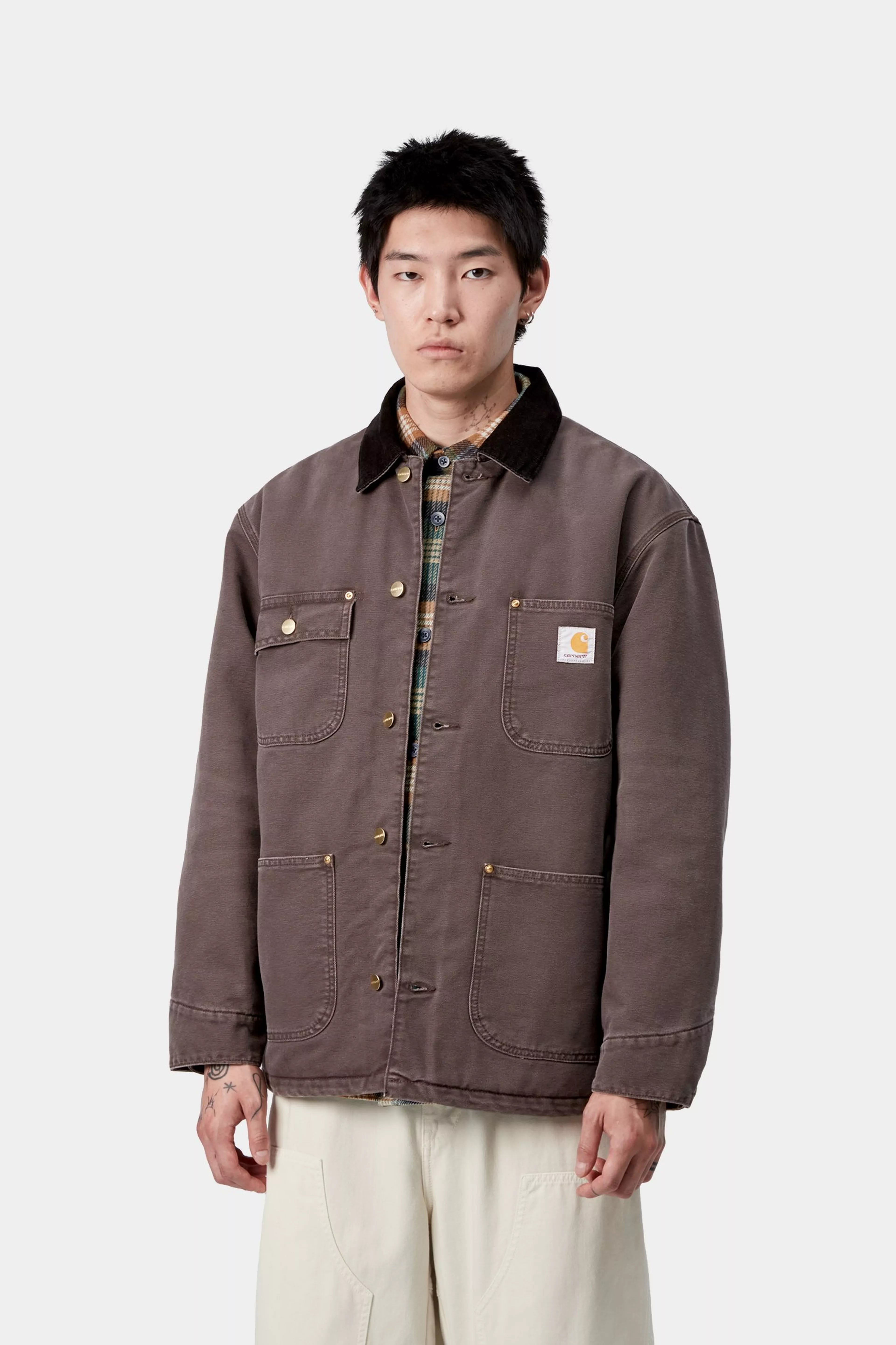 OG CHORE COAT  - Tobacco / Black (stone canvas)