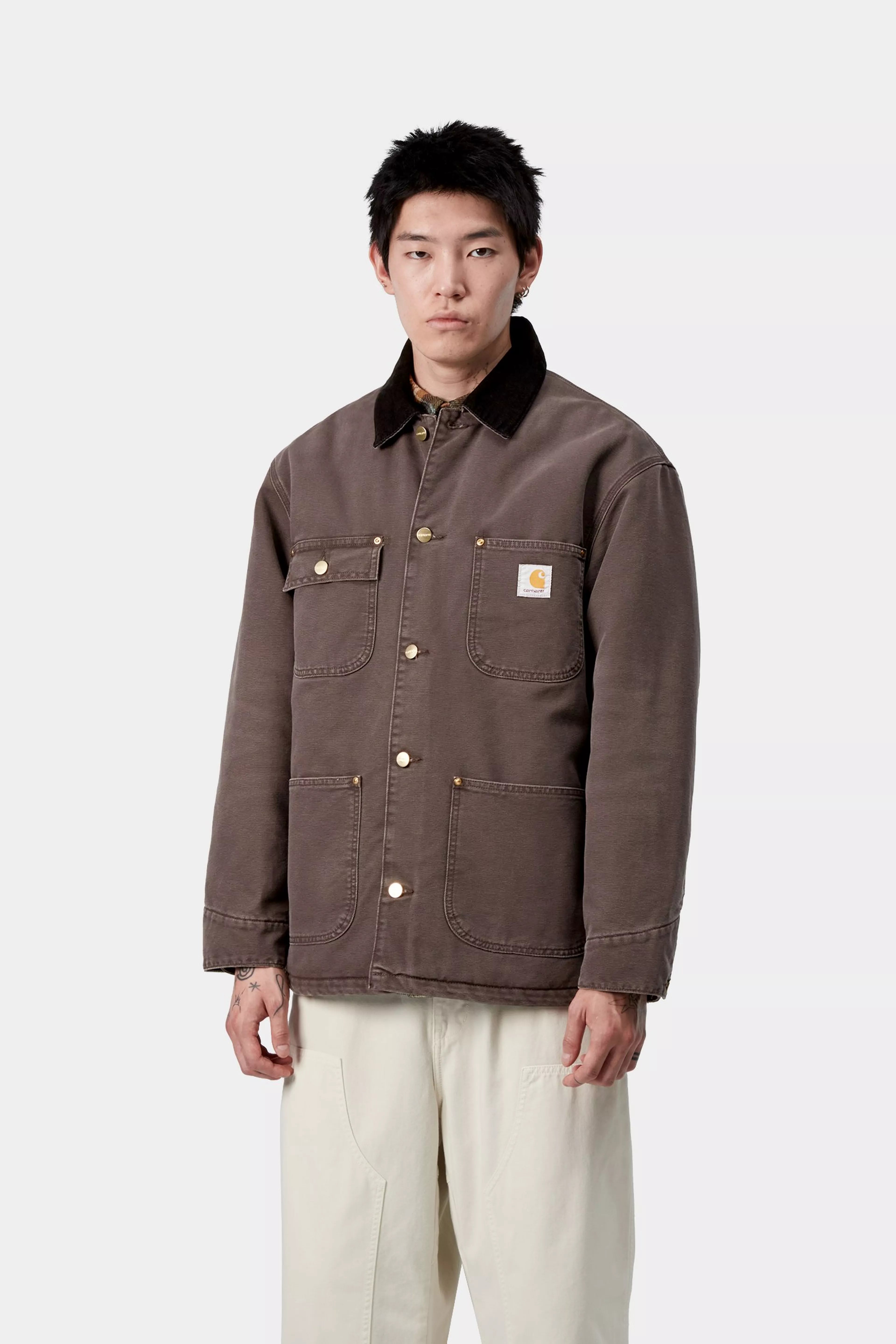 OG CHORE COAT  - Tobacco / Black (stone canvas)