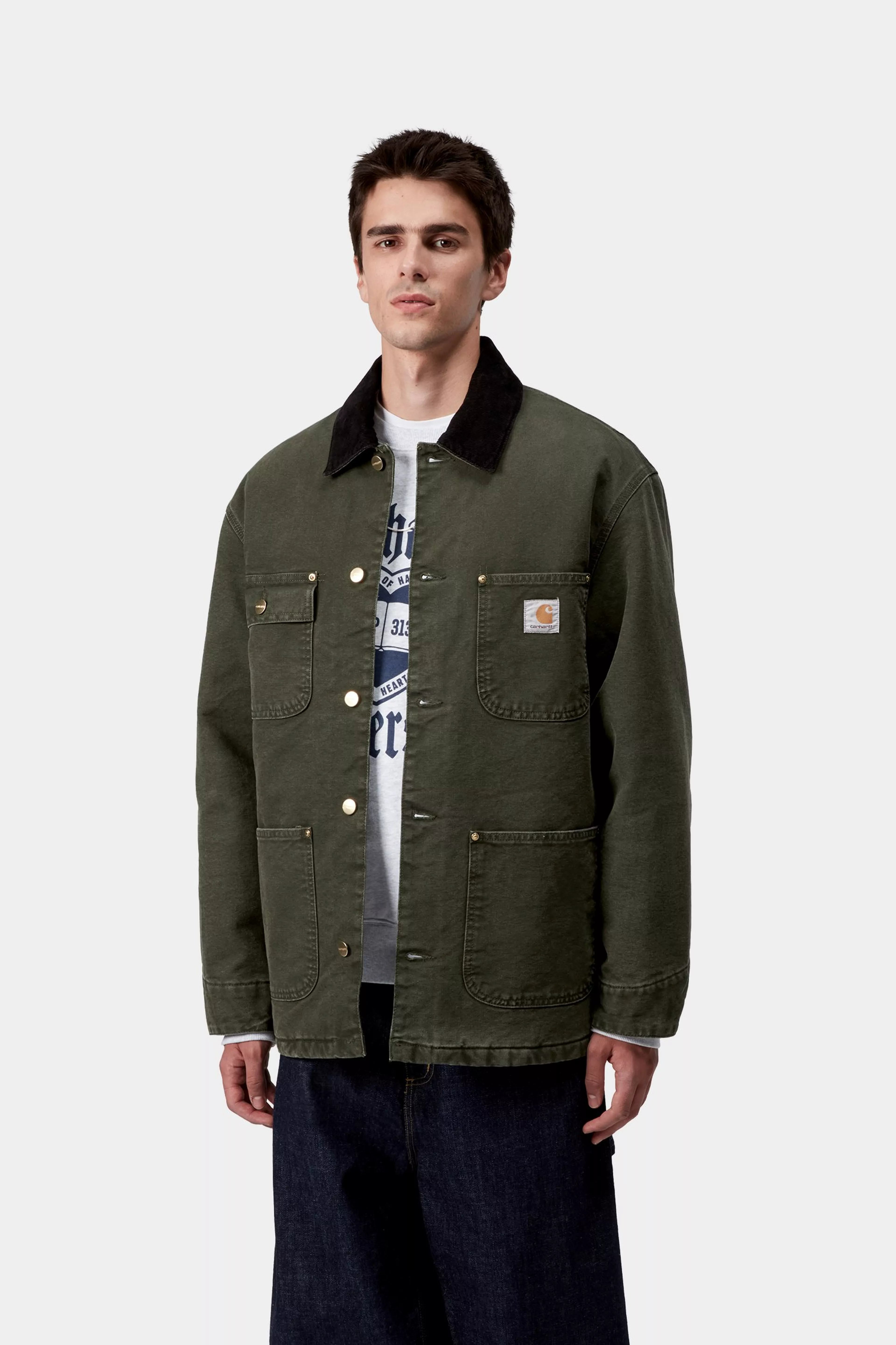 OG CHORE COAT  - Olive / Black (stone canvas)