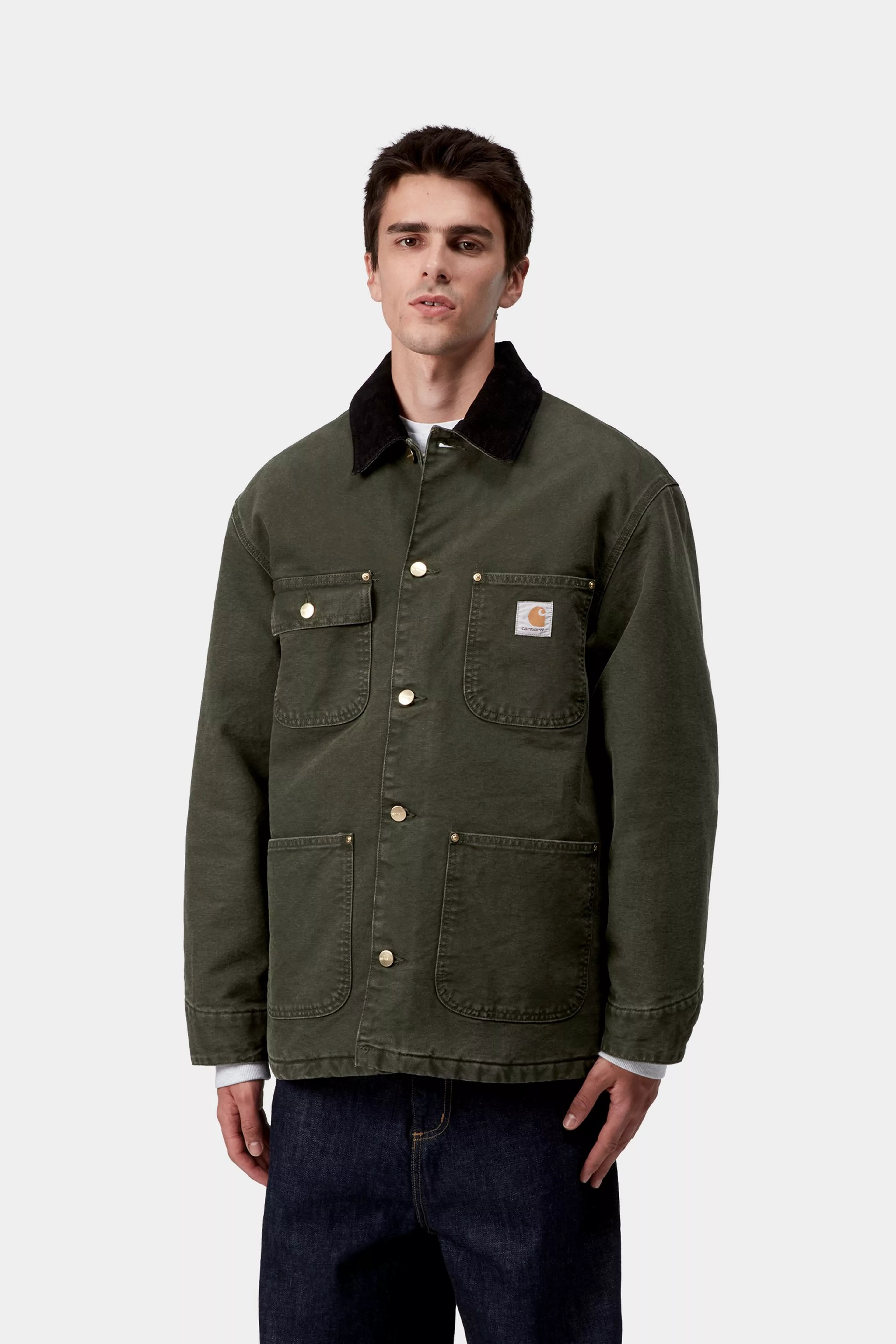 OG CHORE COAT  - Olive / Black (stone canvas)