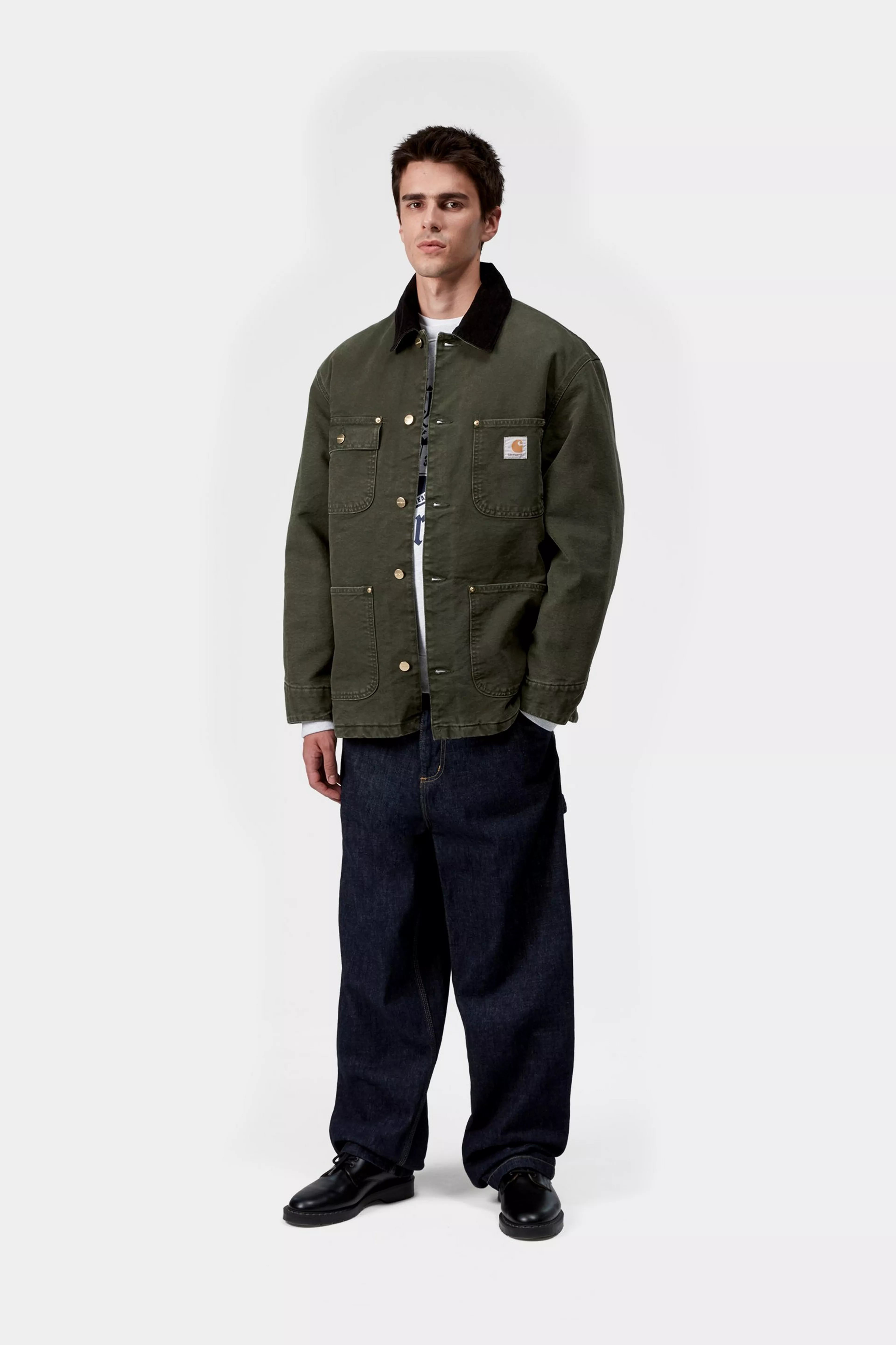 OG CHORE COAT  - Olive / Black (stone canvas)