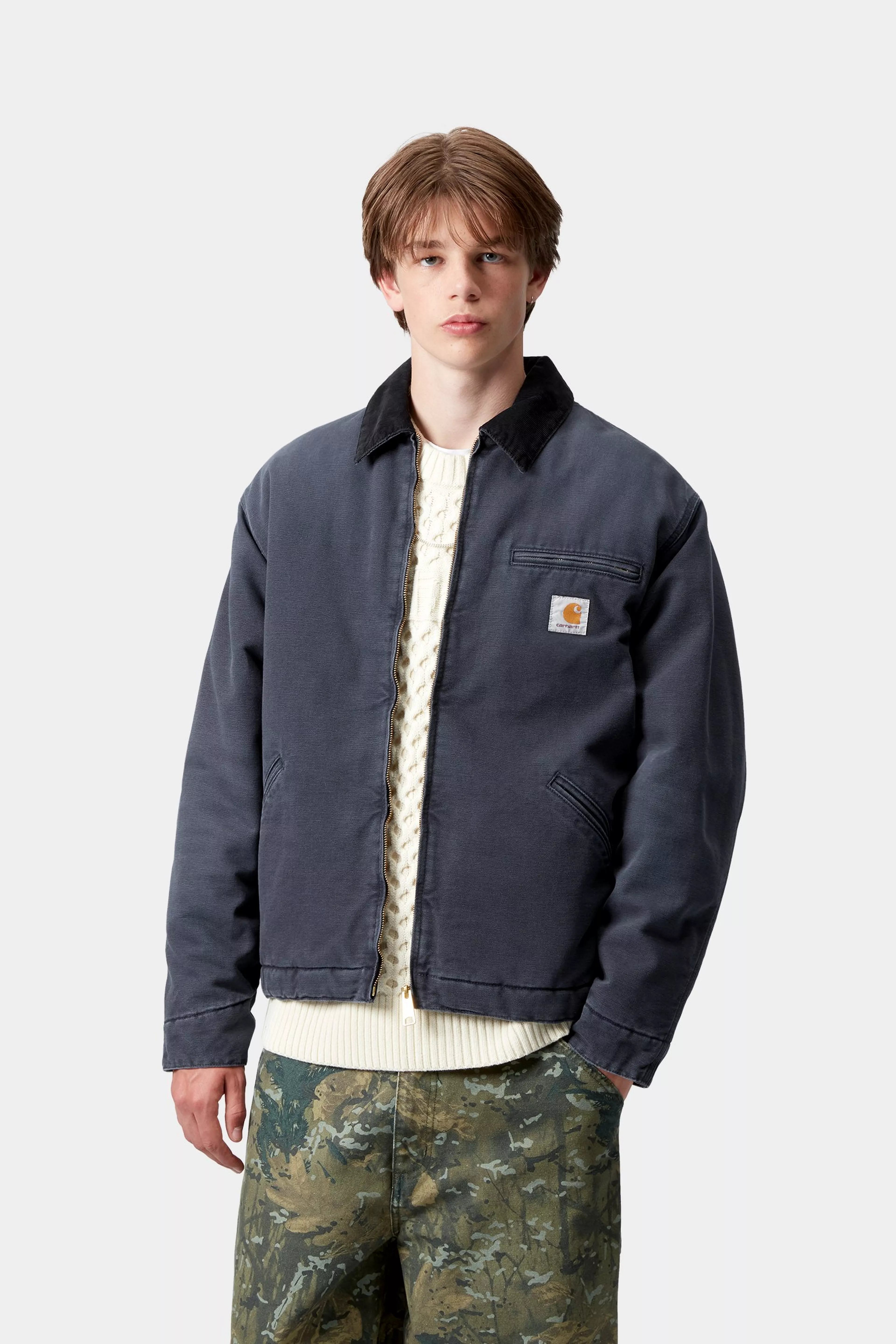 OG DETROIT JACKET  - Dark Navy / Black (stone canvas)