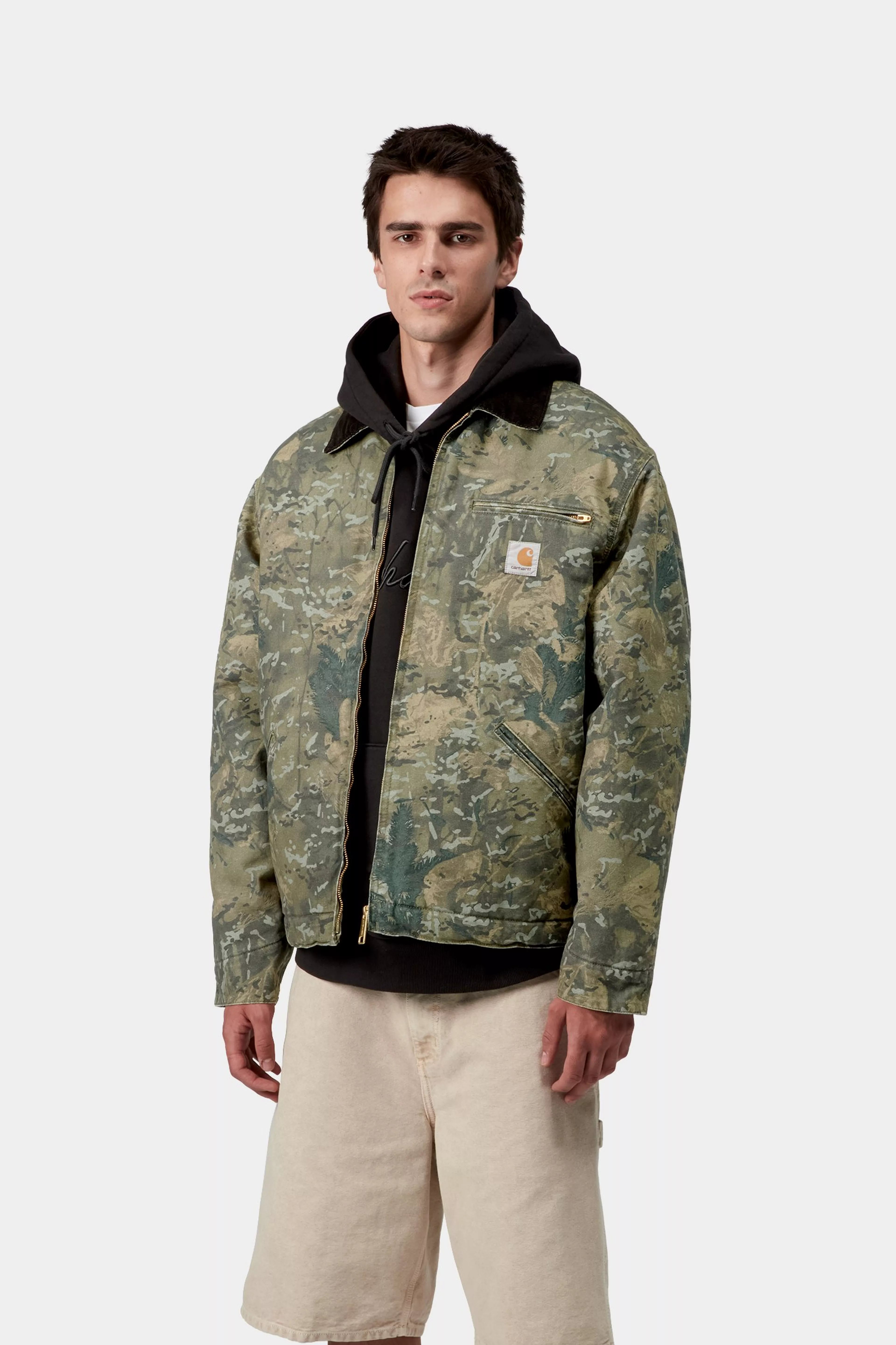 OG DETROIT JACKET  - Camo Combi, Green / Black (stone washed)