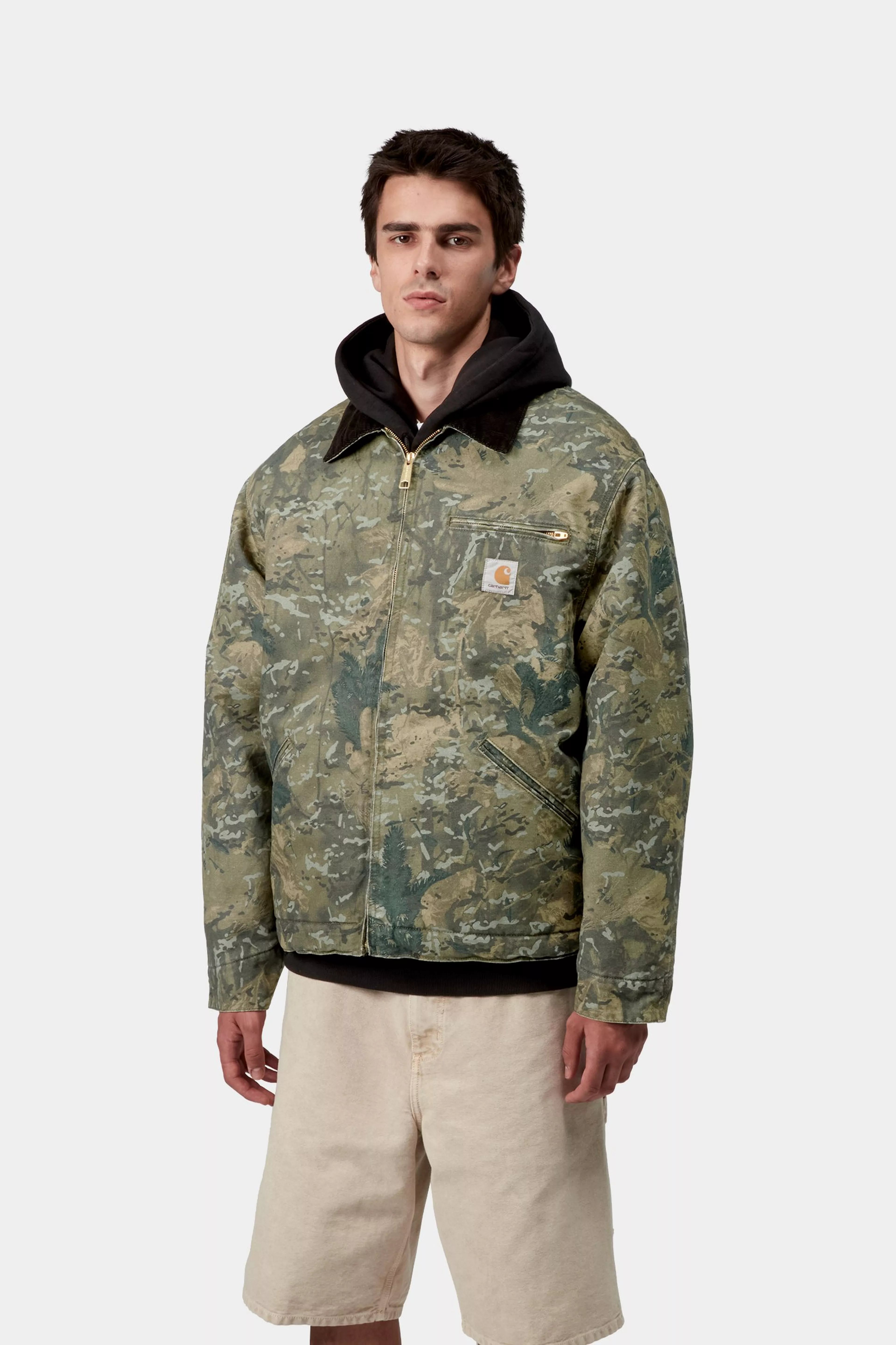 OG DETROIT JACKET  - Camo Combi, Green / Black (stone washed)