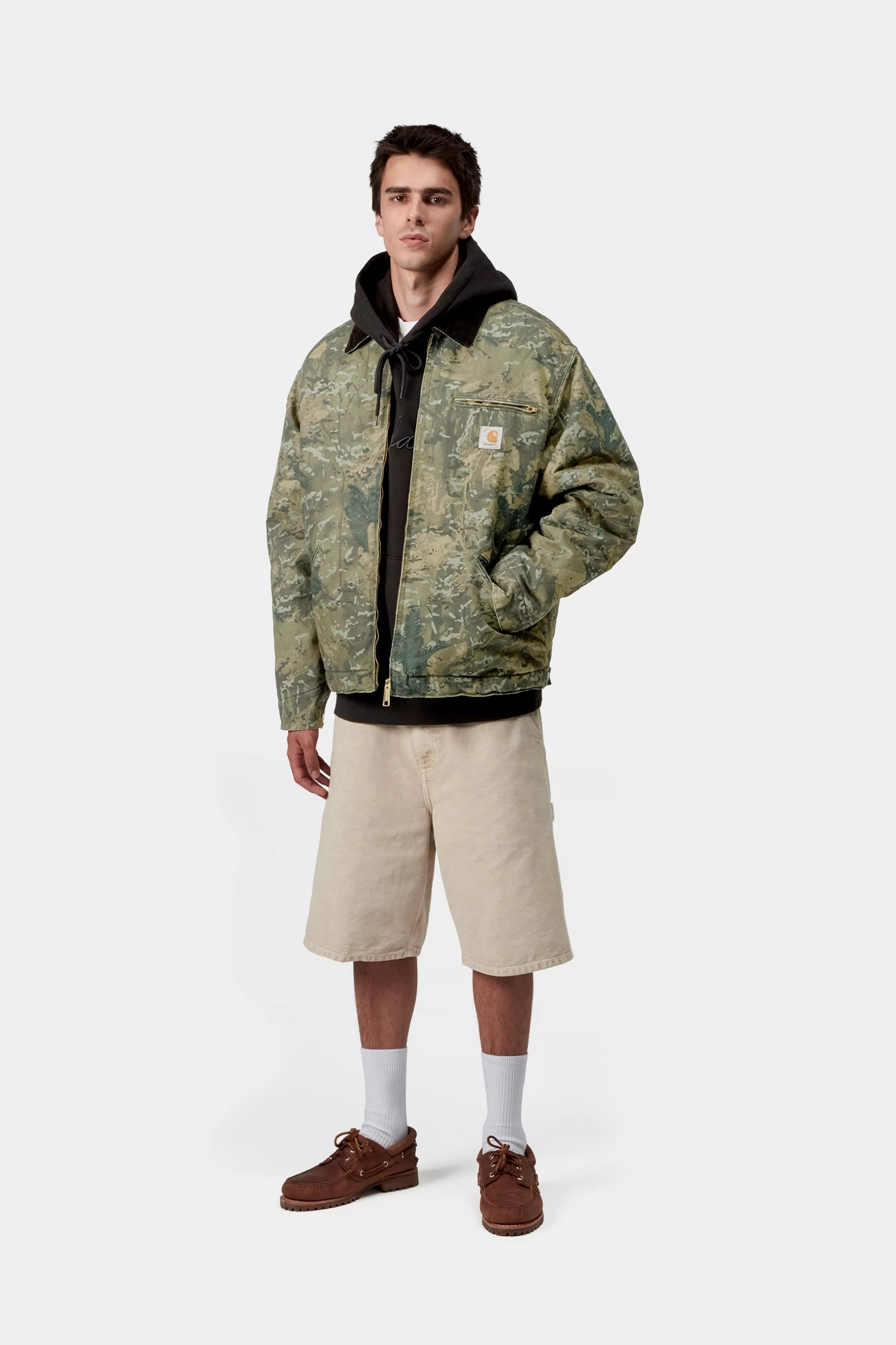 OG DETROIT JACKET  - Camo Combi, Green / Black (stone washed)