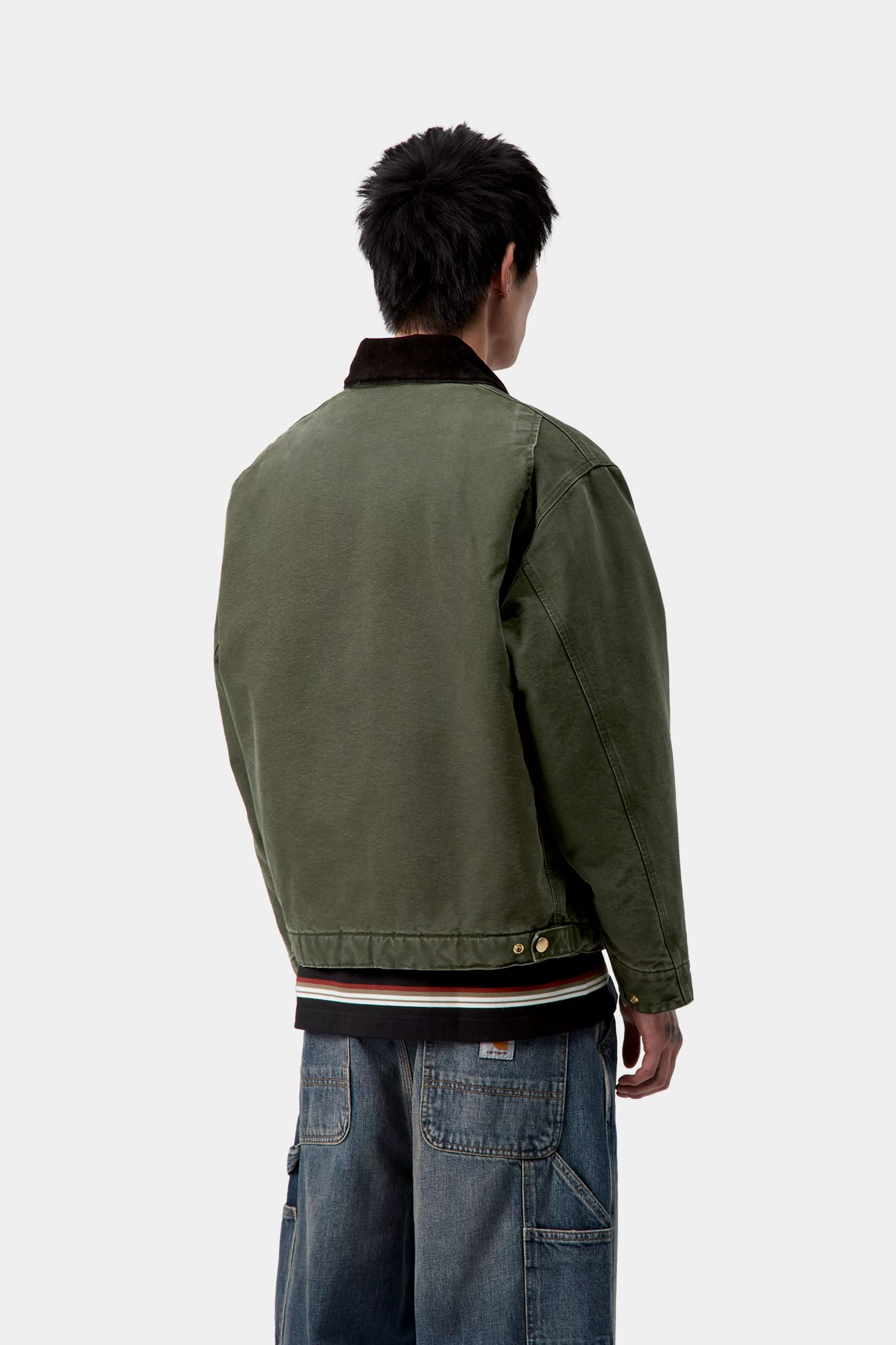OG DETROIT JACKET  - Olive / Black (stone canvas)