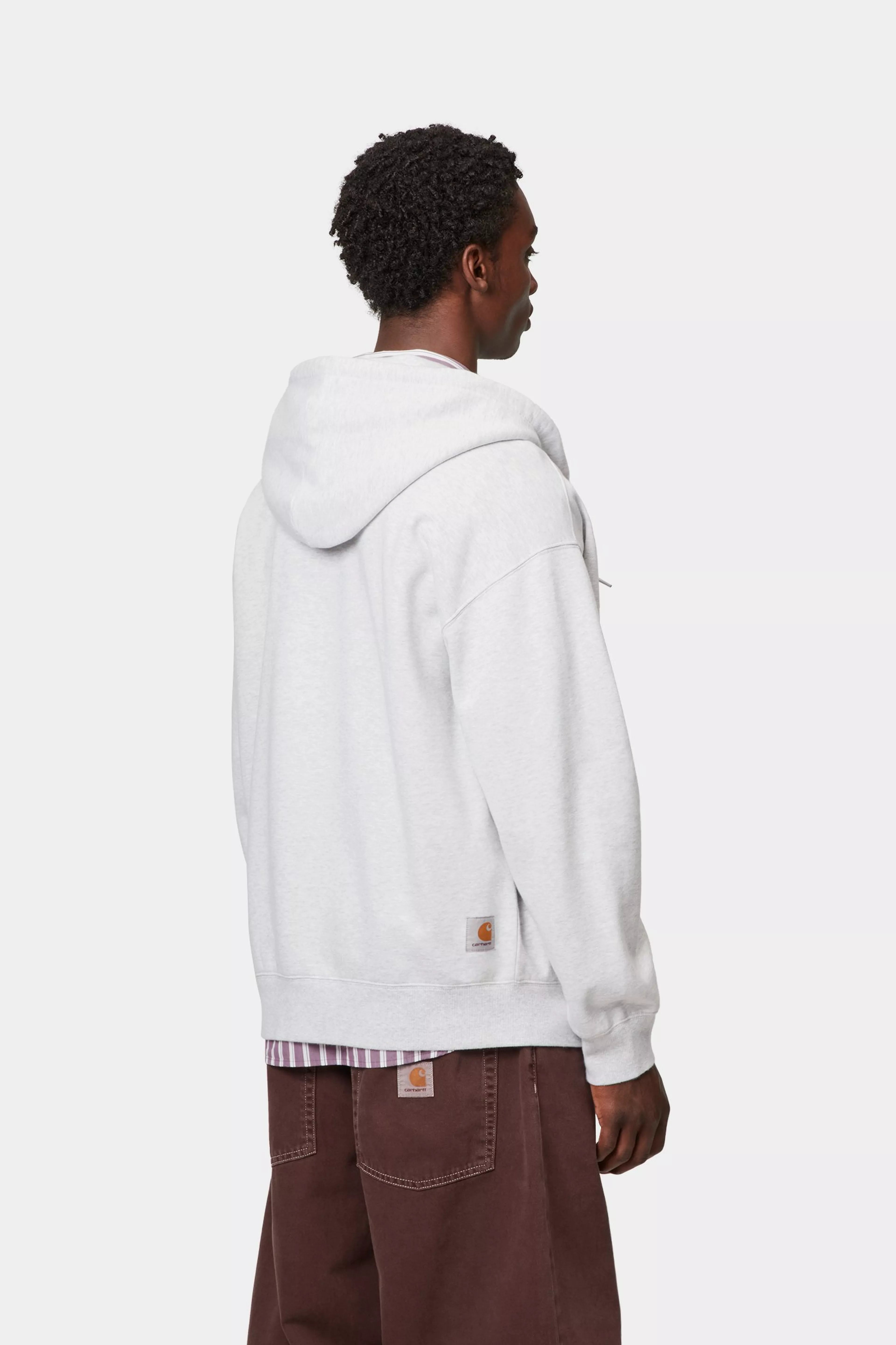 HOODED MINI WIP SWEAT JACKET - Ash Heather (stone washed)
