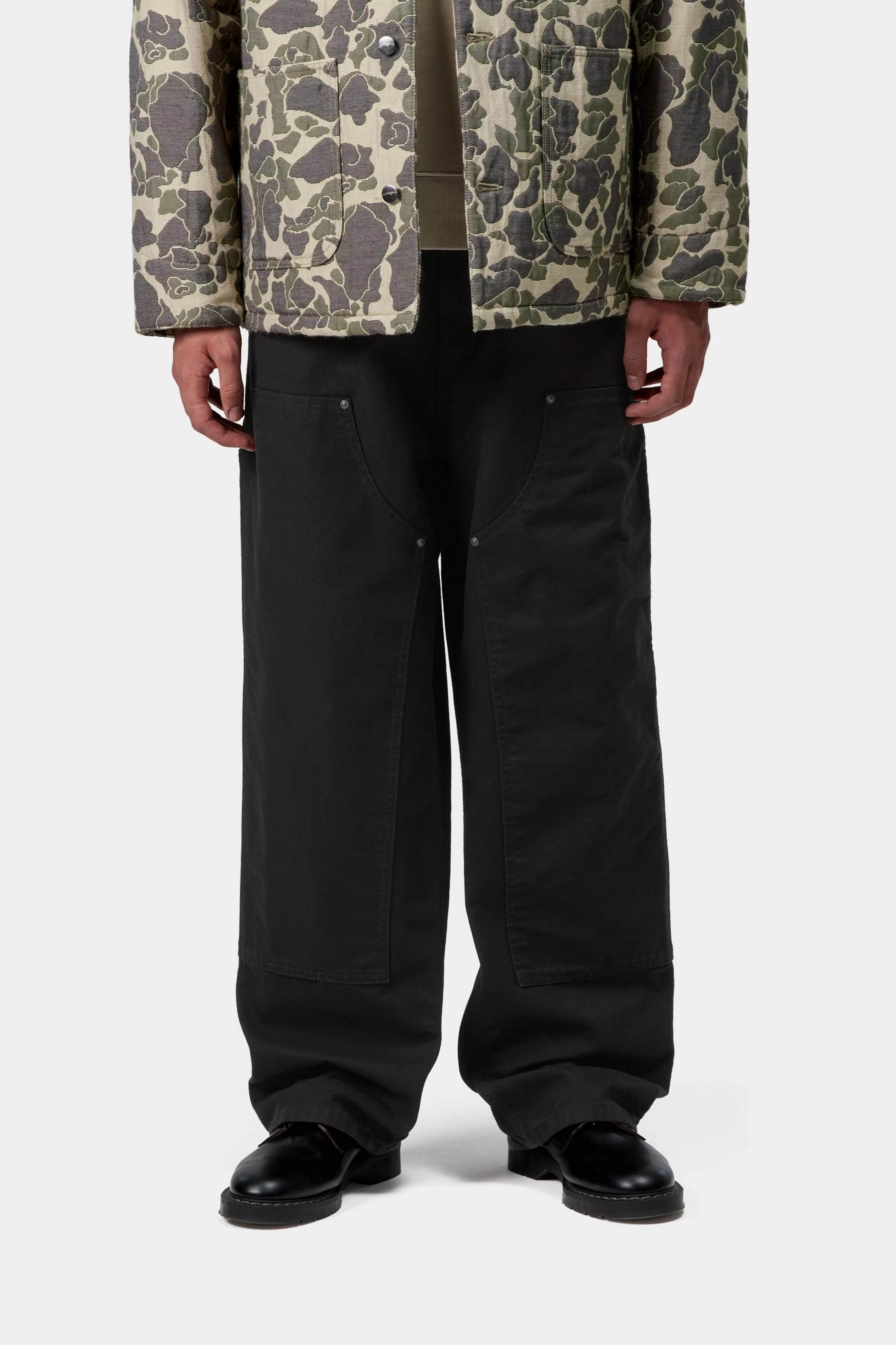 OG DOUBLE KNEE PANT - Black (stone washed)