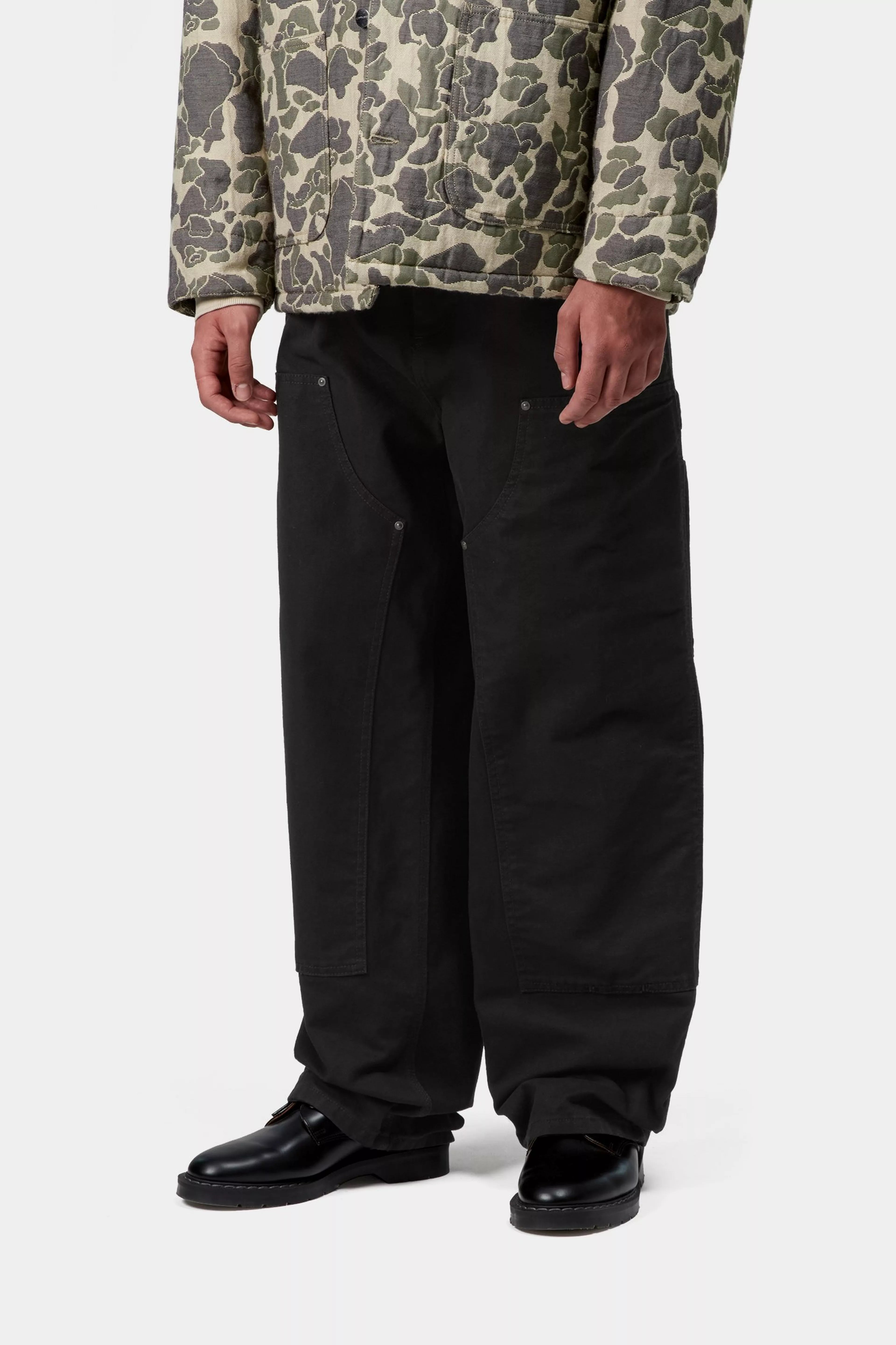 OG DOUBLE KNEE PANT - Black (stone washed)