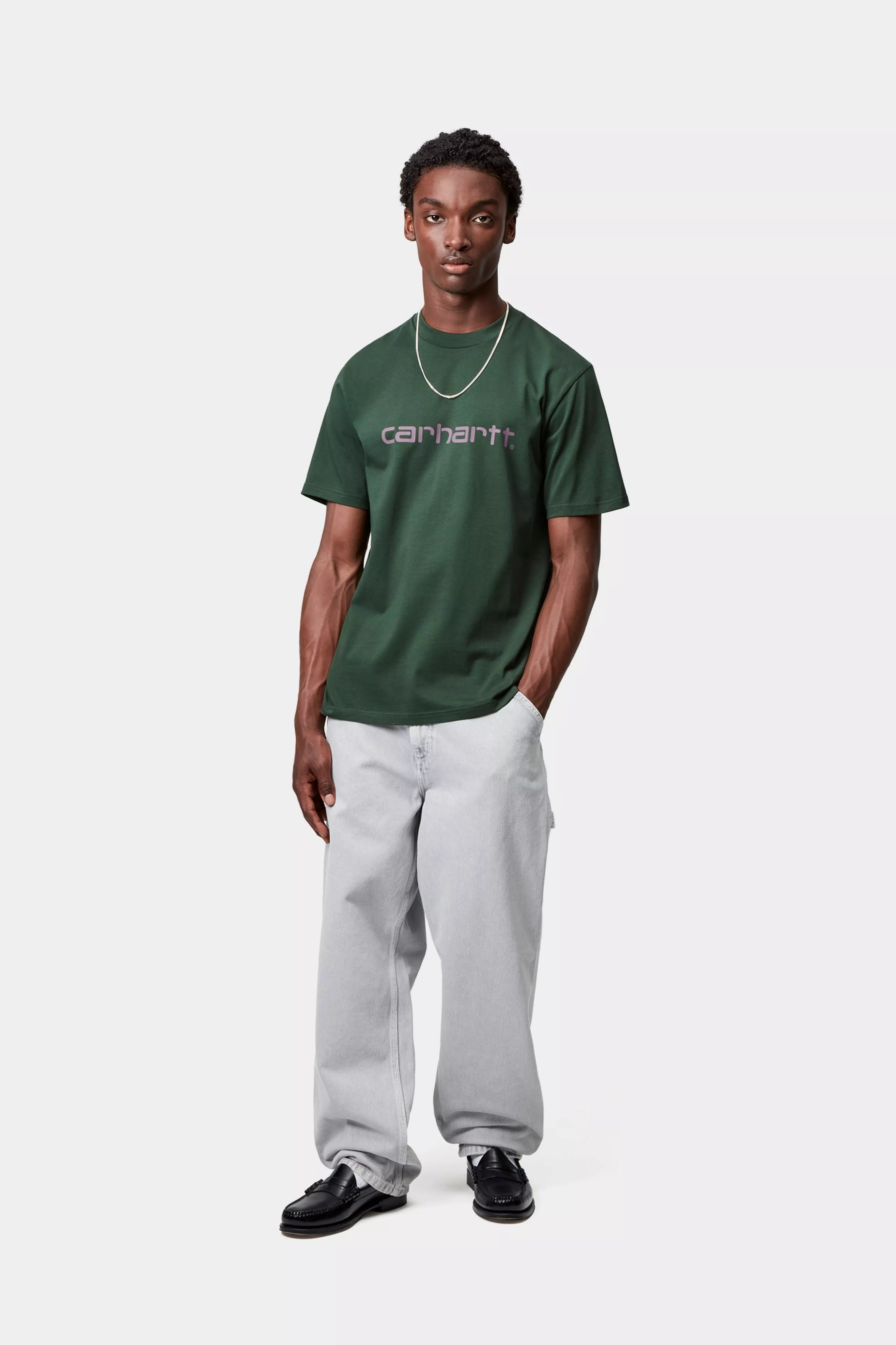 S/S SCRIPT T-SHIRT - Sycamore Tree / Phlox