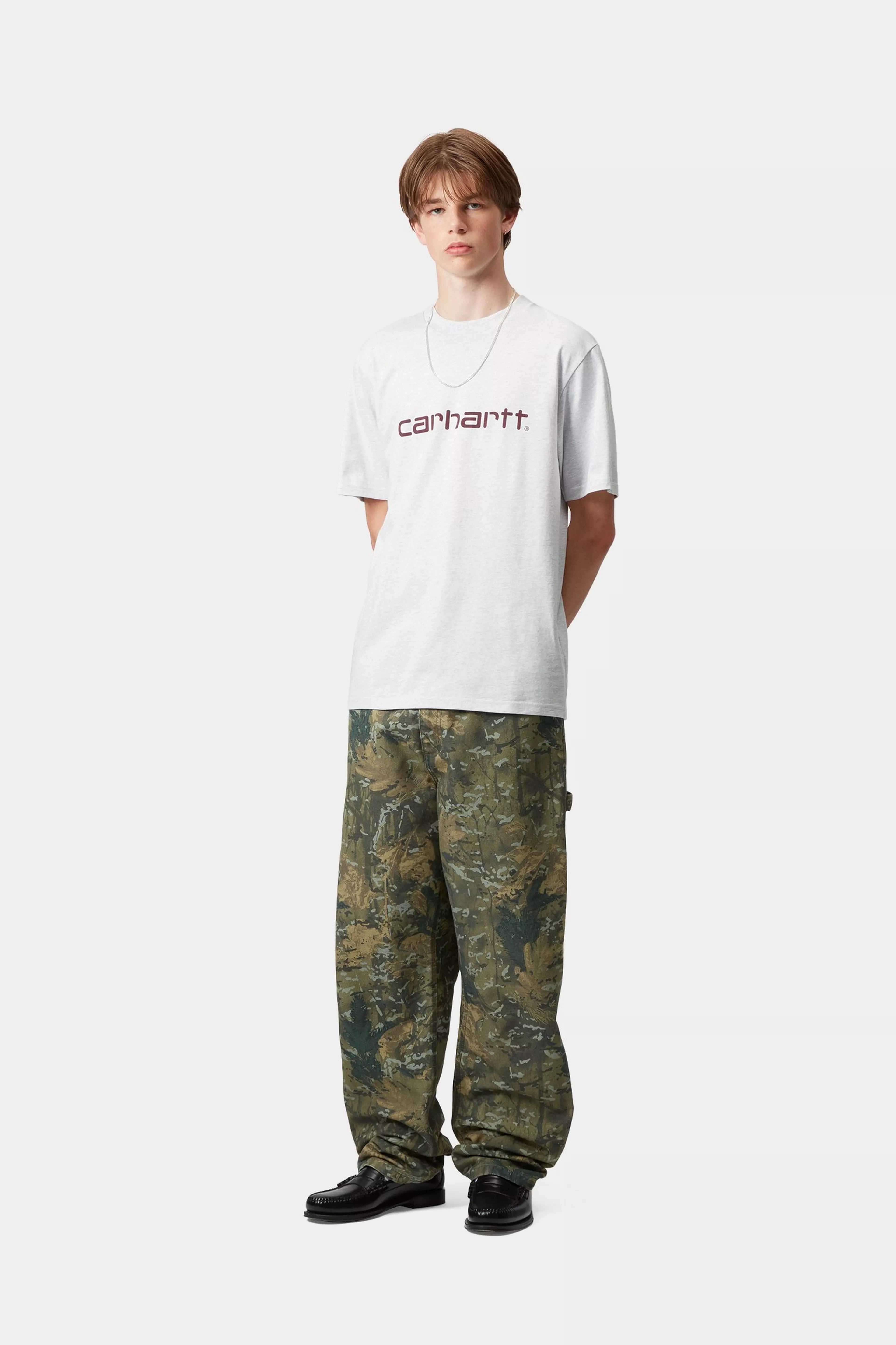 S/S SCRIPT T-SHIRT - Ash Heather / Rondo