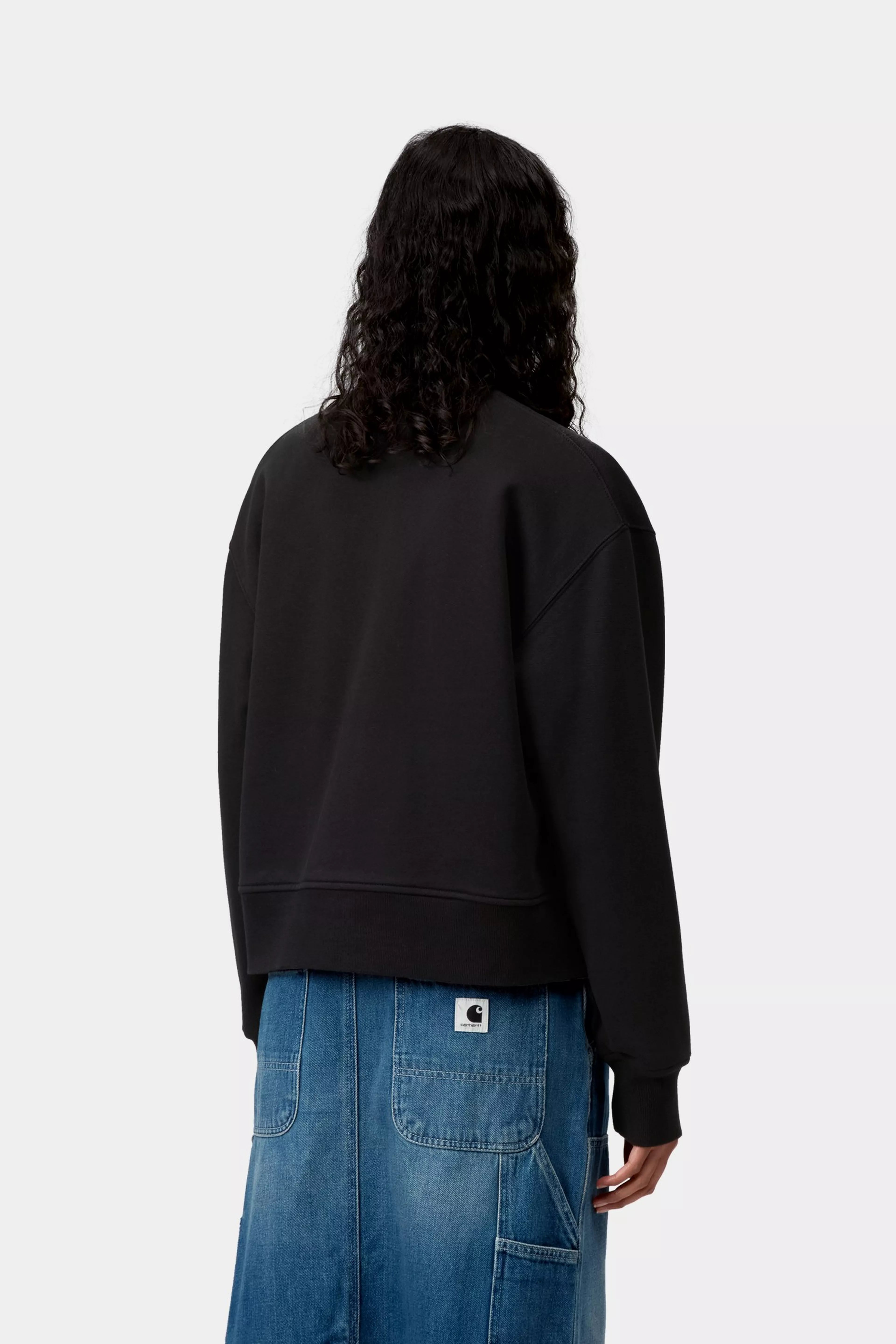 W' DETROIT SWEAT JACKET - Black (stone washed)