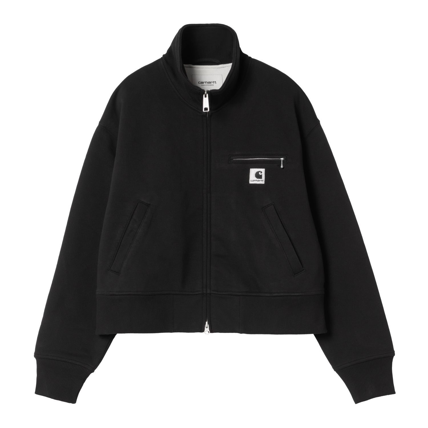 W' DETROIT SWEAT JACKET - Black (stone washed)