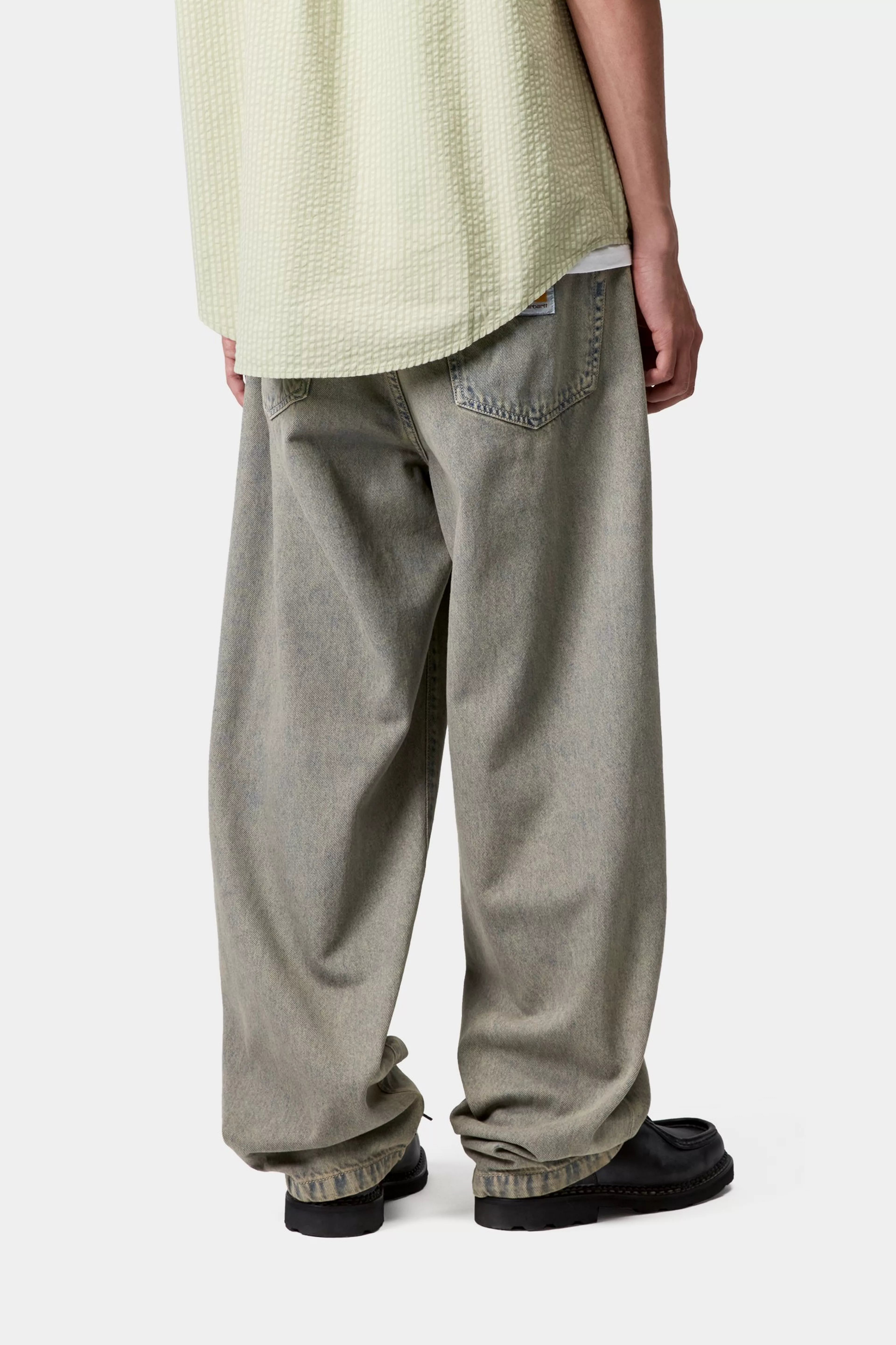 LANDON PANT - Blue / Leather (garment dyed)