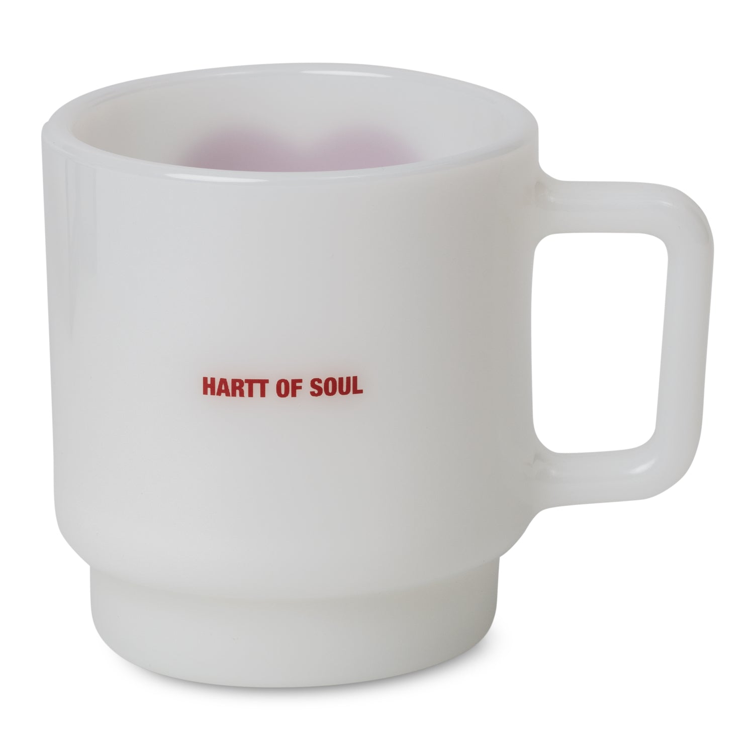 HEART GLASS MUG - White
