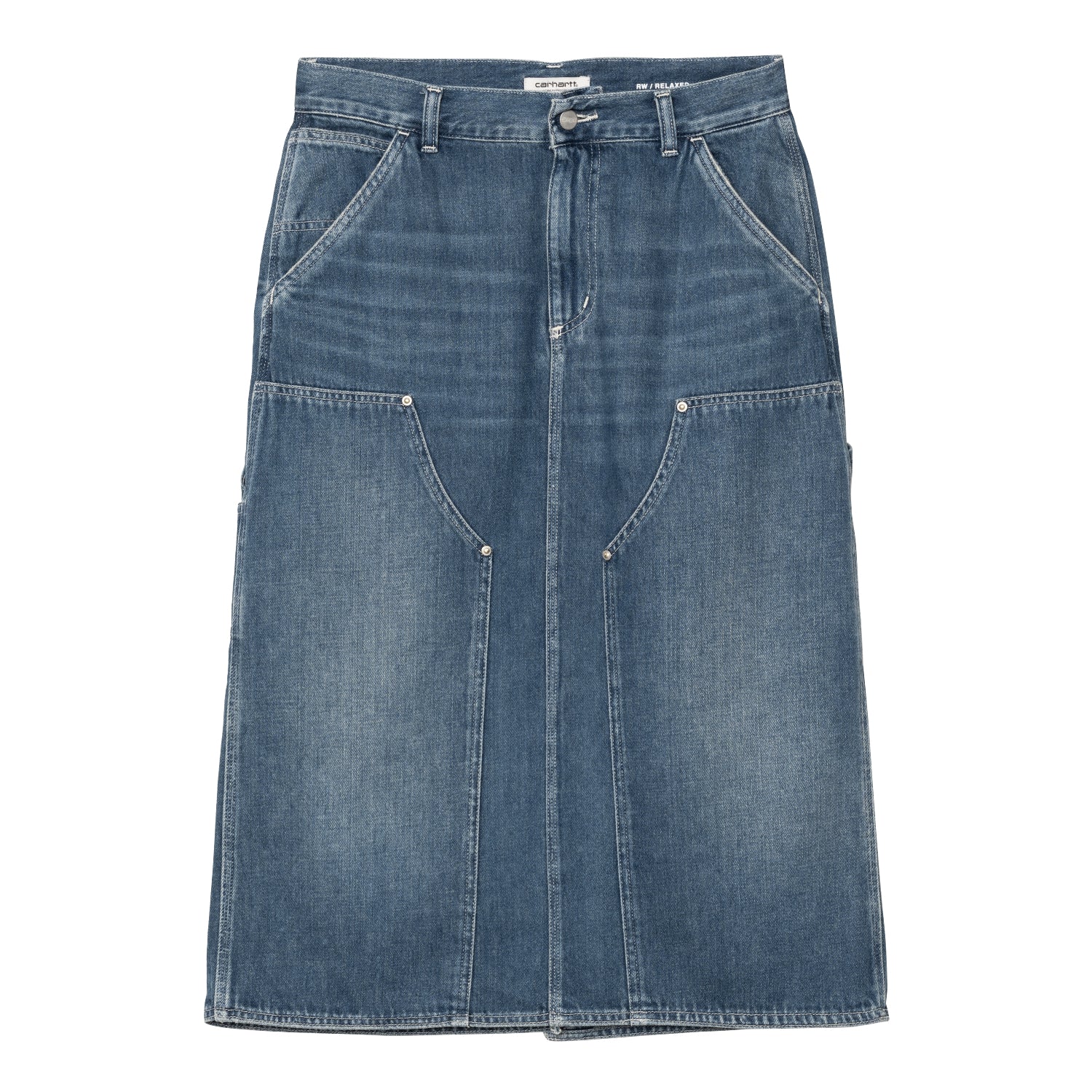 W' DOUBLE KNEE SKIRT - Blue (dark used wash)
