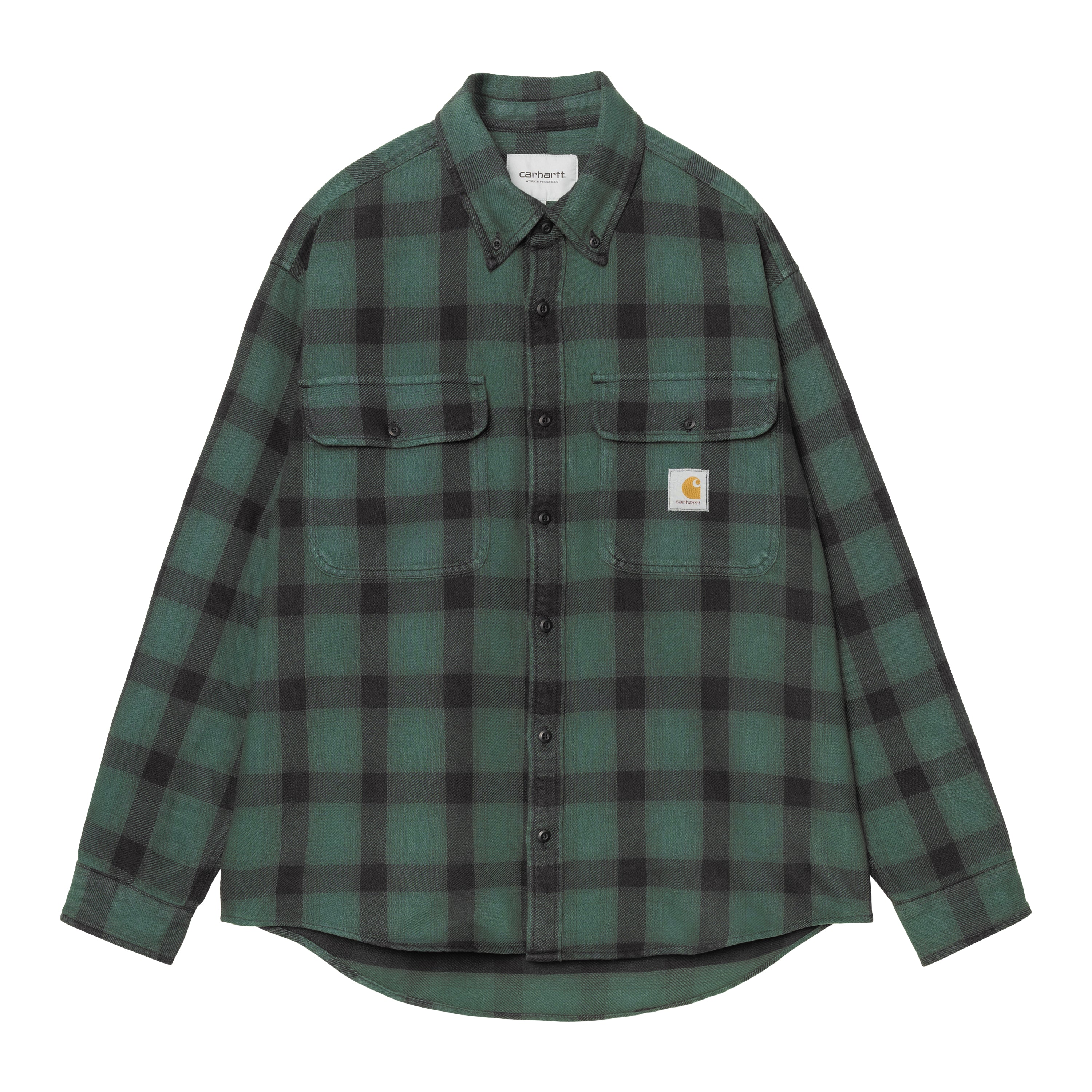 L/S Edmands Shirt - Edmands Check, Natural / Kale Green