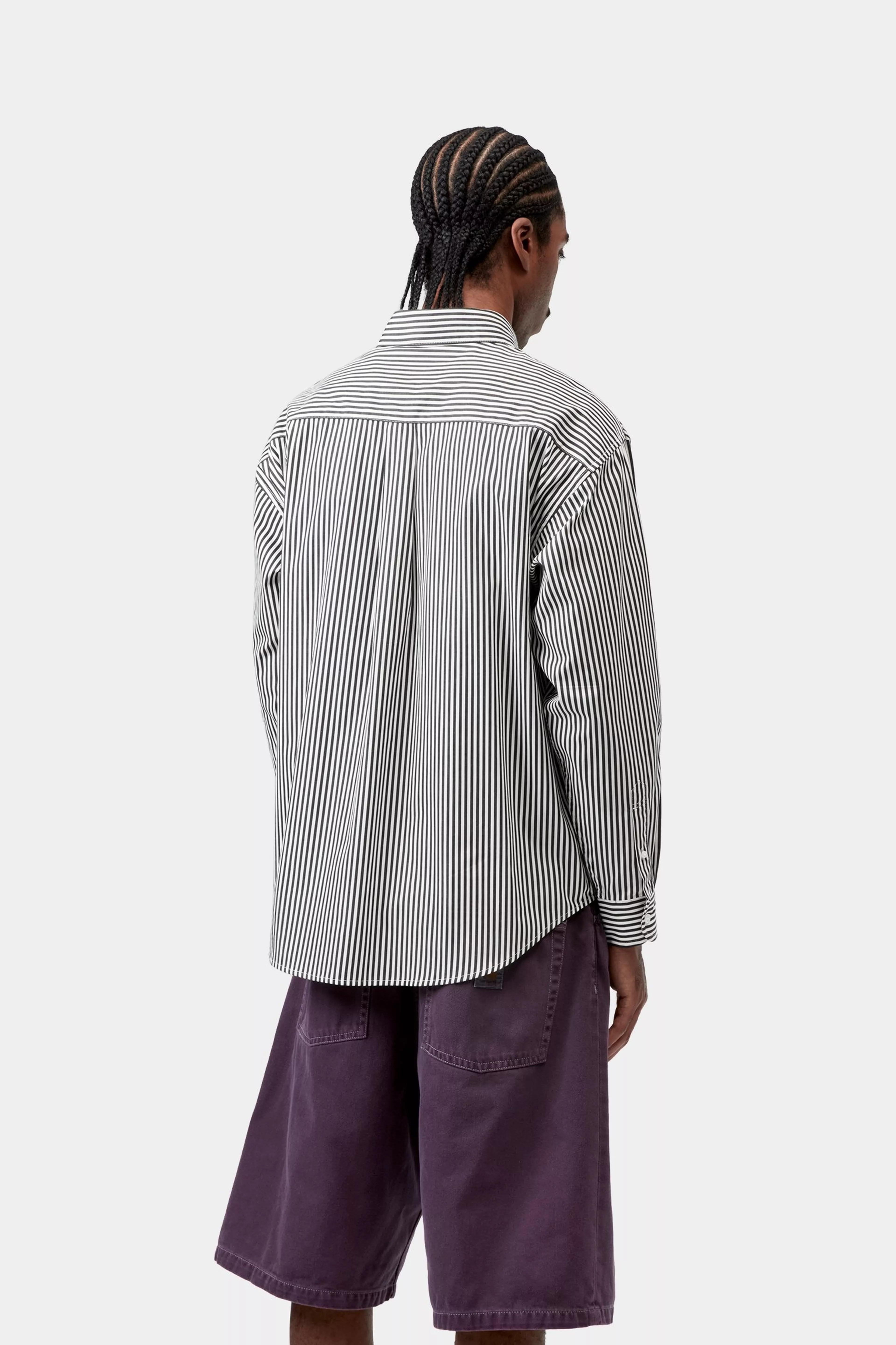 L/S Daldry Shirt - Daldry Stripe, Black / Wax