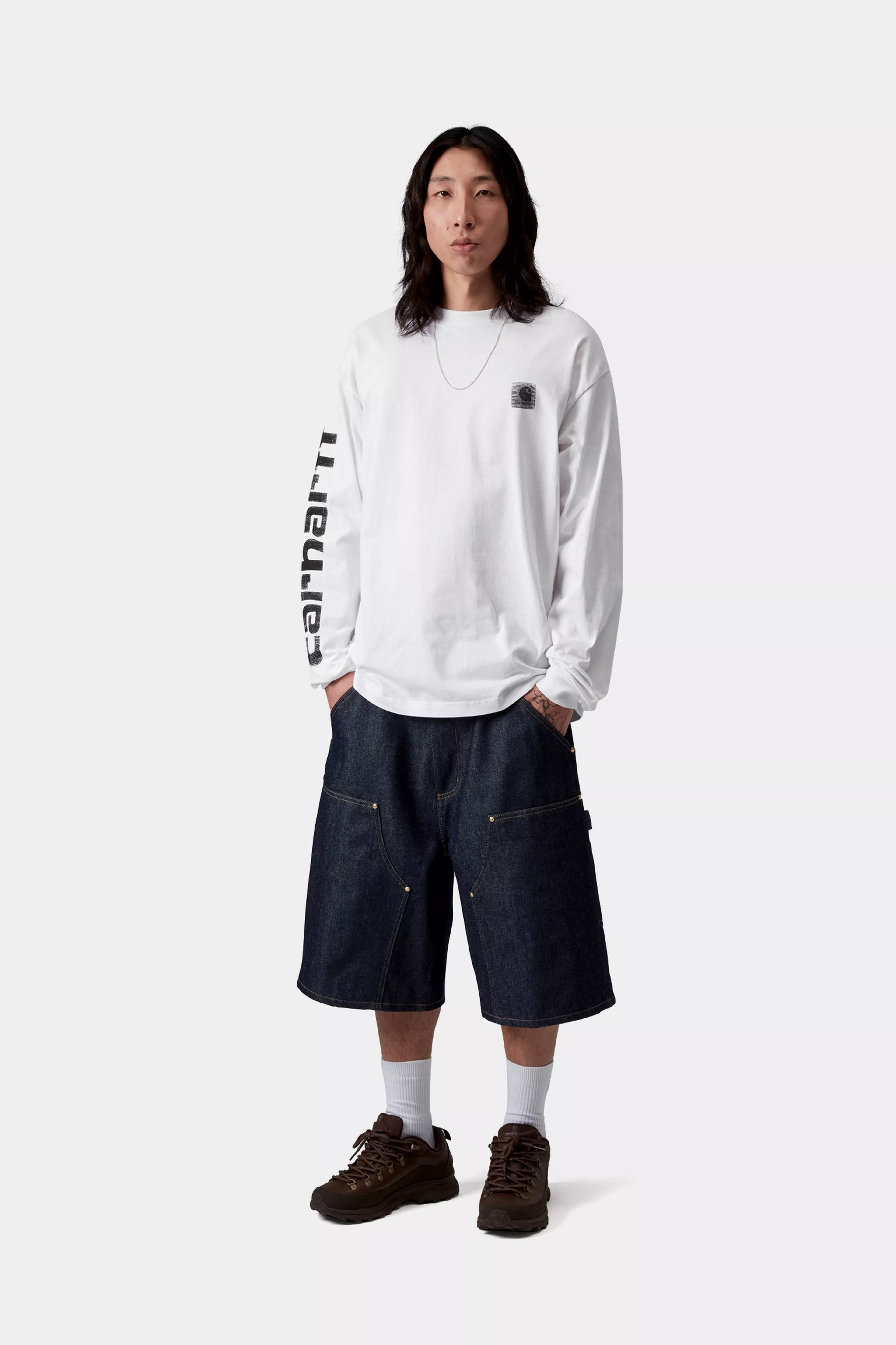 L/S Archive Script T-Shirt - White