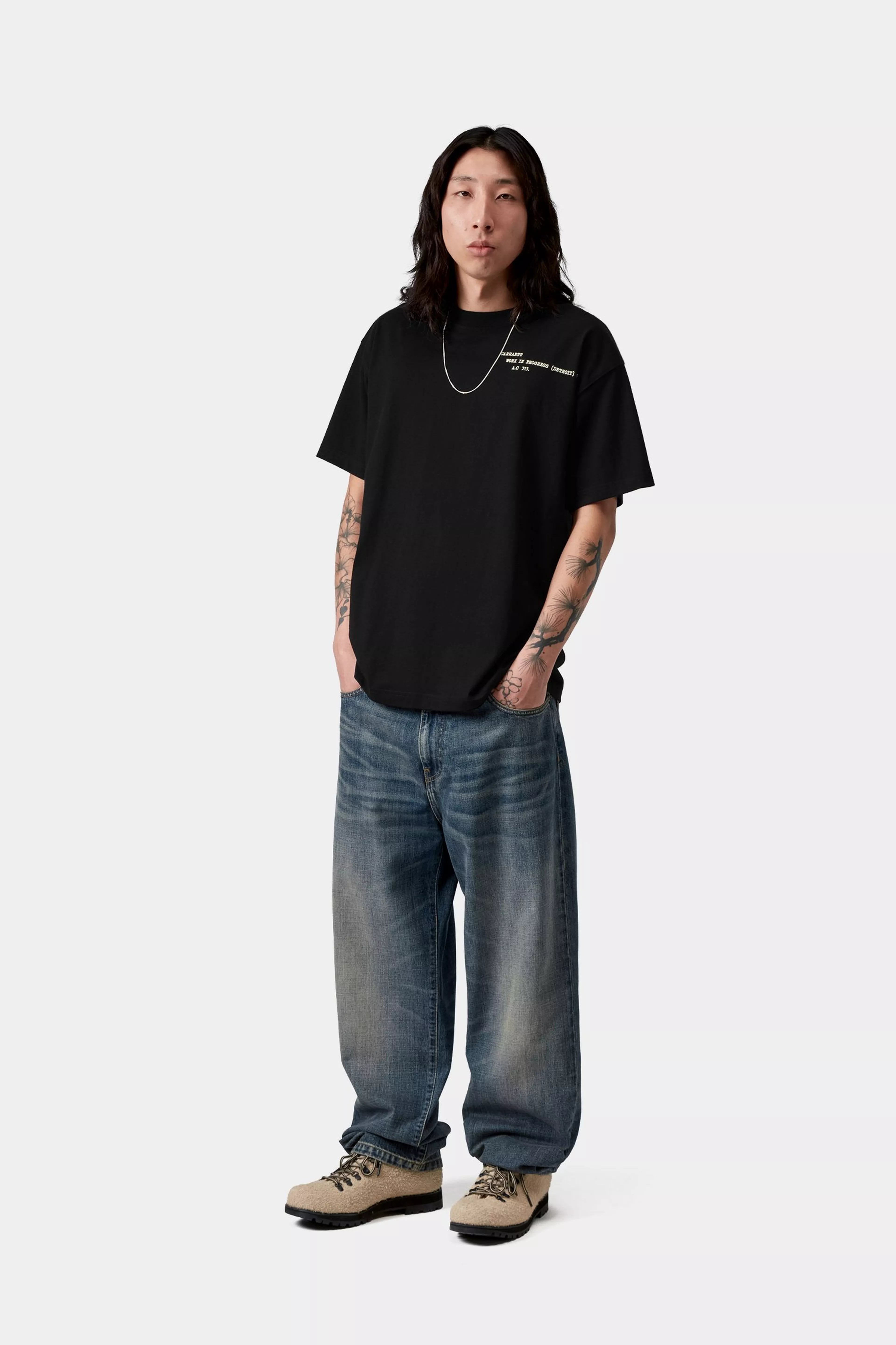 S/S Punched T-Shirt - Black