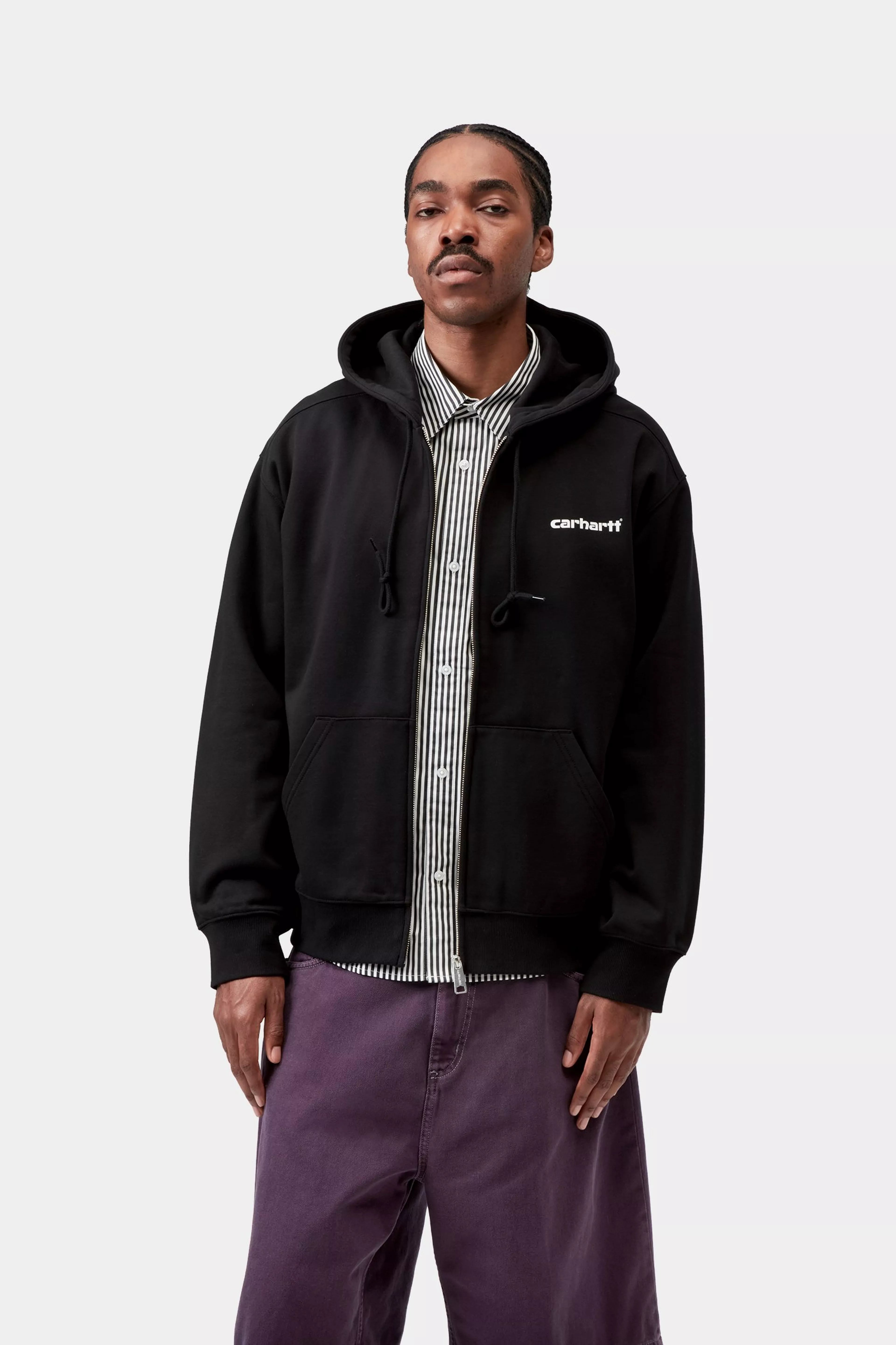 Hooded Archive Lines Jacket - Black