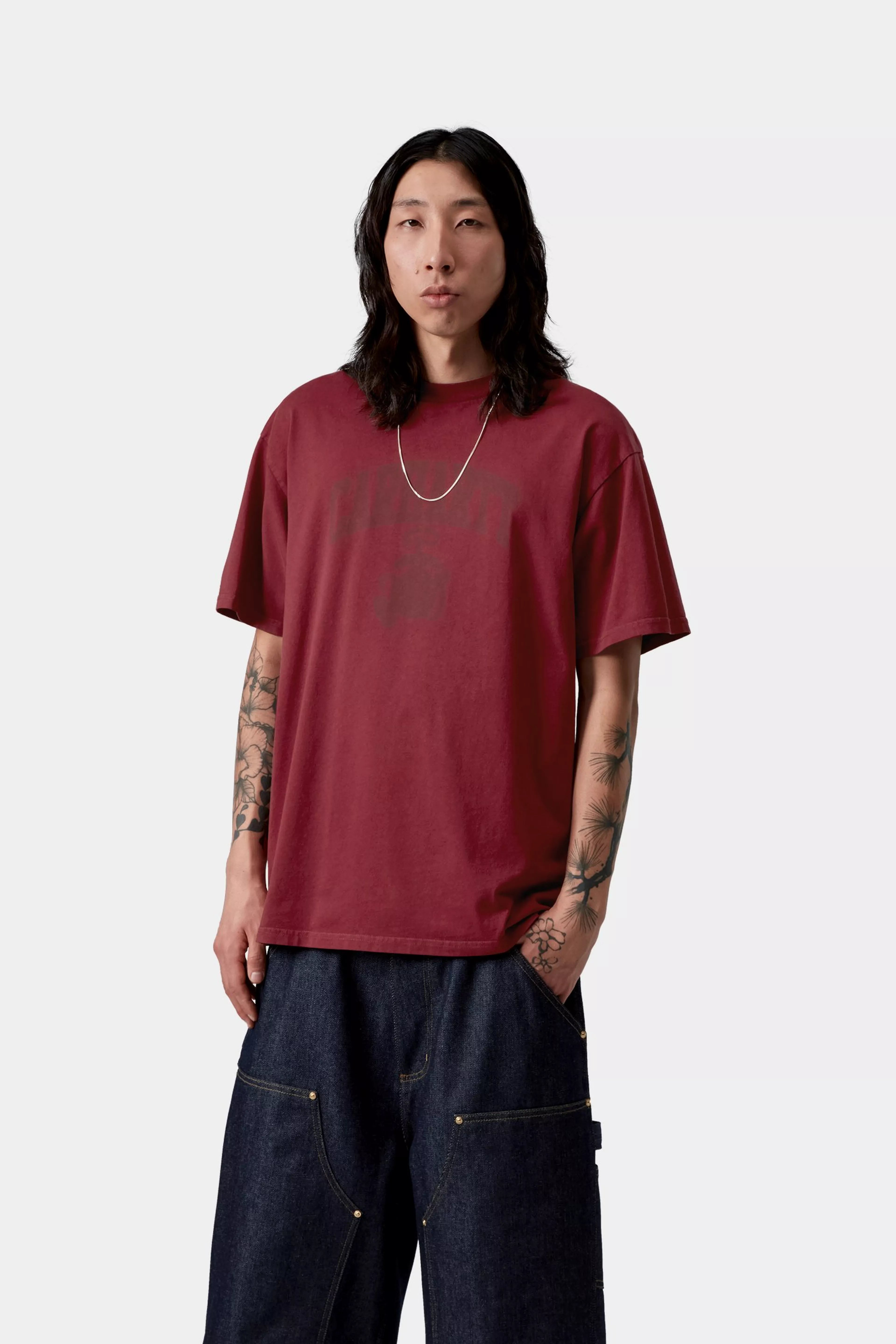 S/S Faded Pond Corps T-Shirt - Marsala (heavy stone wash)