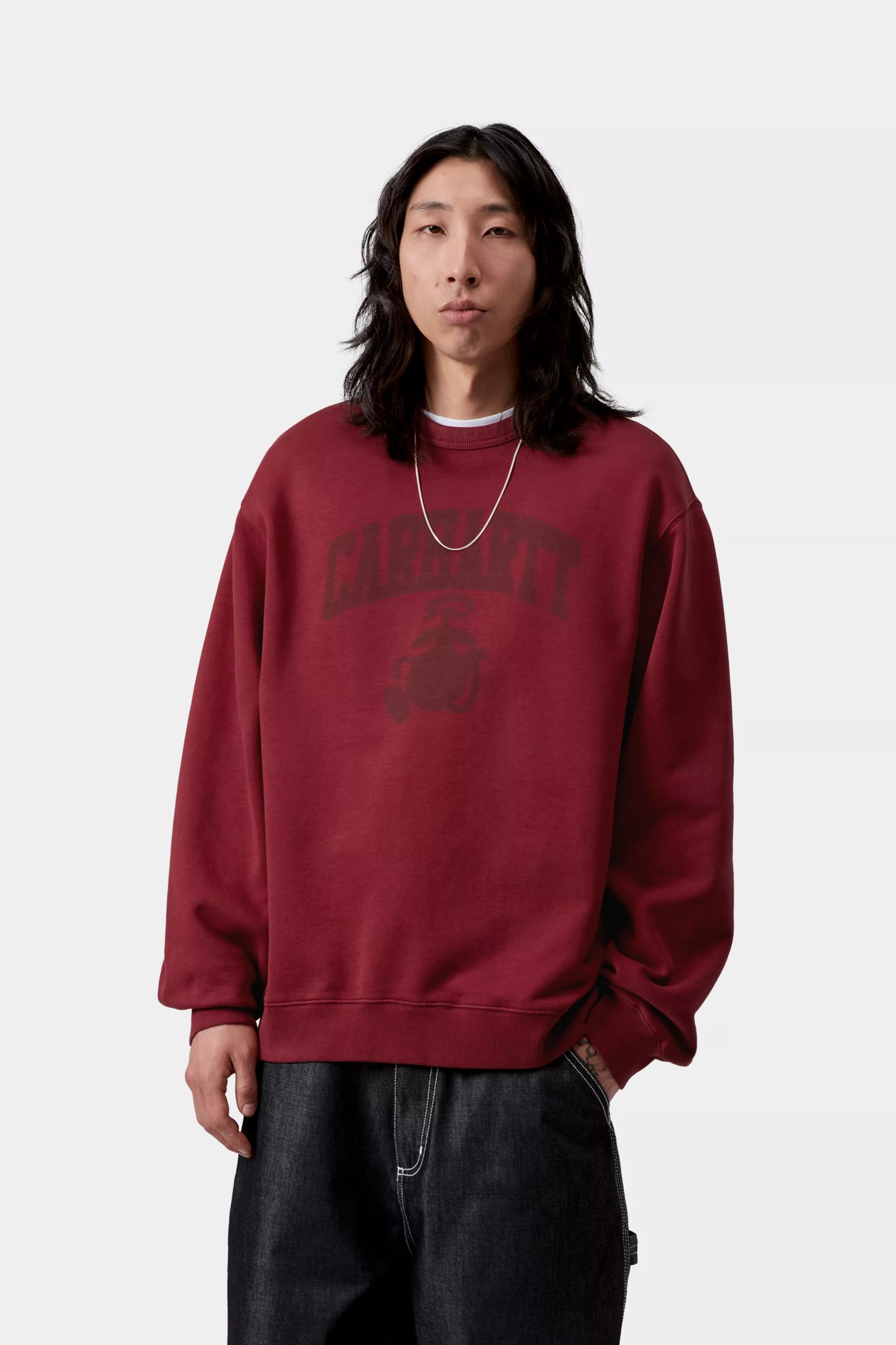 Faded Pond Corps Sweat - Marsala (heavy stone wash)