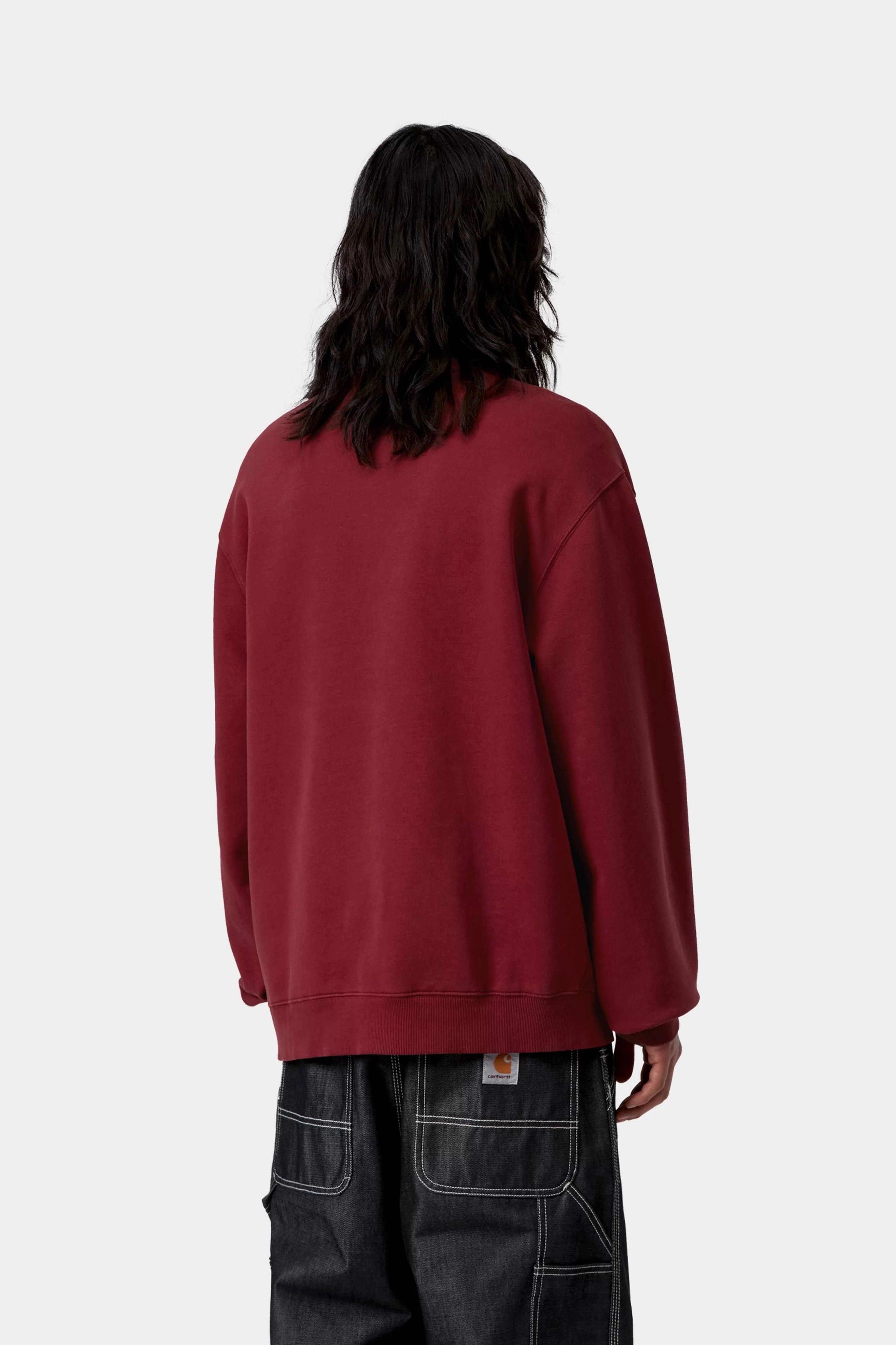 Faded Pond Corps Sweat - Marsala (heavy stone wash)