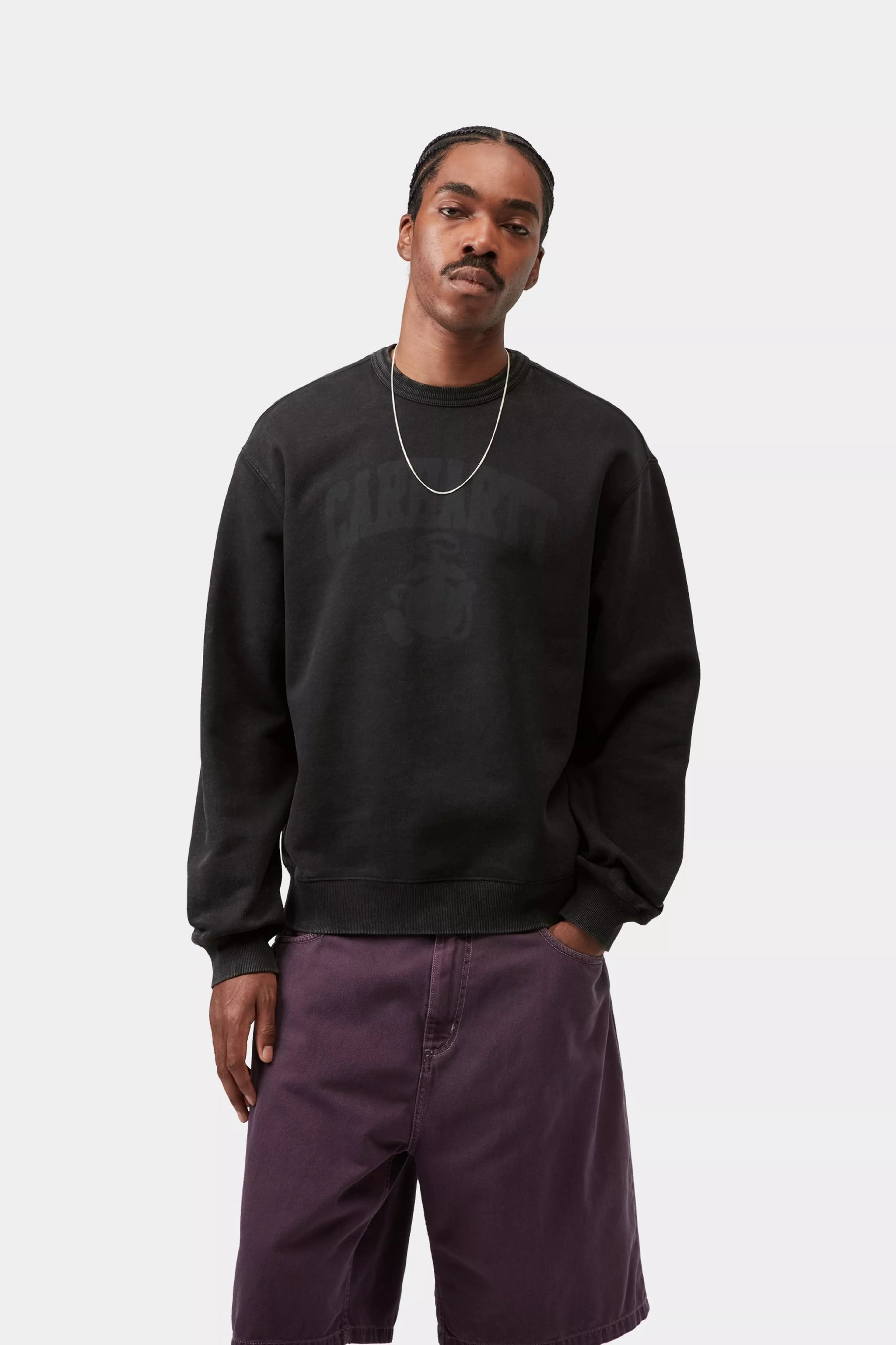 Faded Pond Corps Sweat - Black (heavy stone wash)