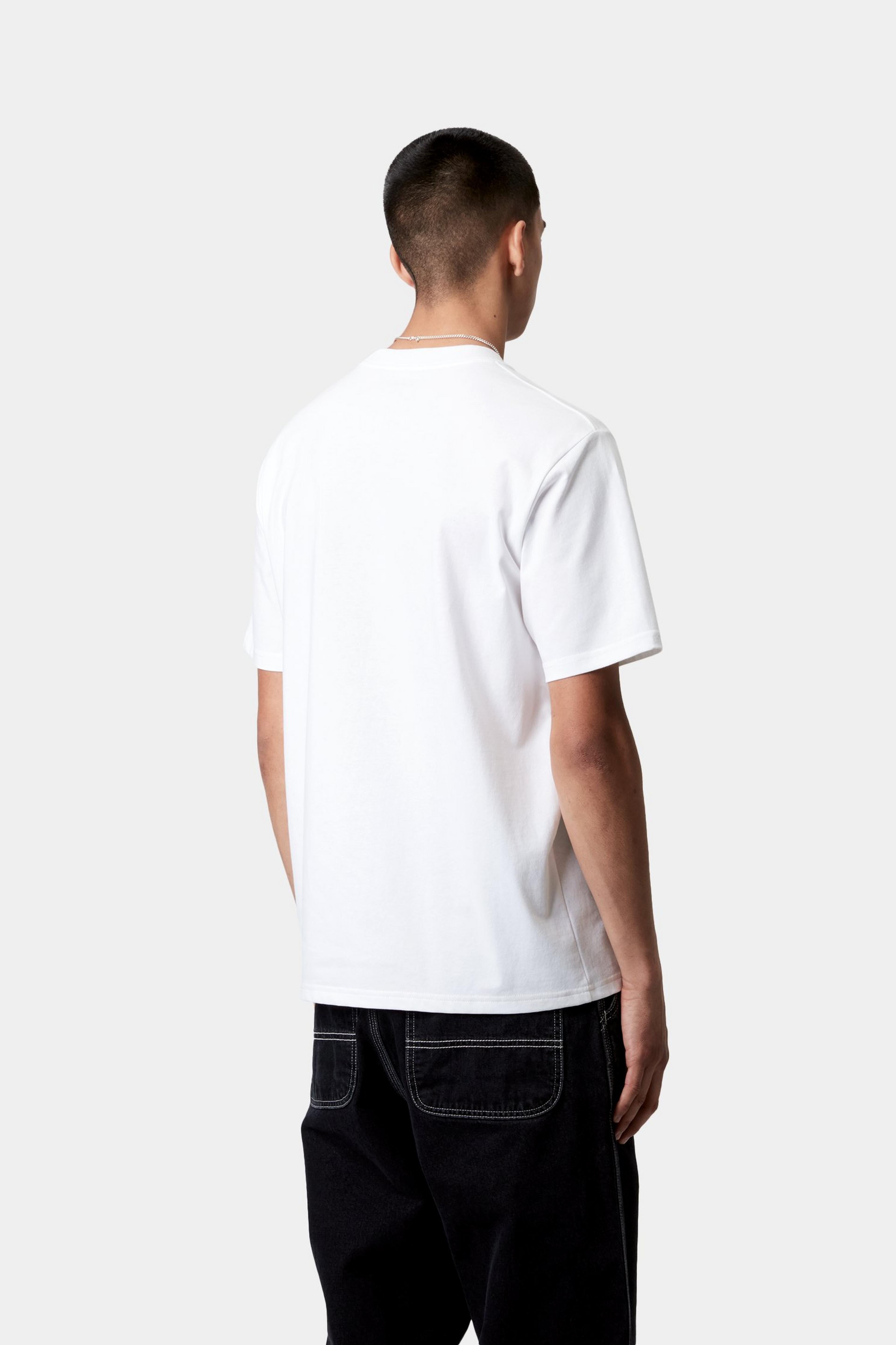S/S University Script T-Shirt - White / Black