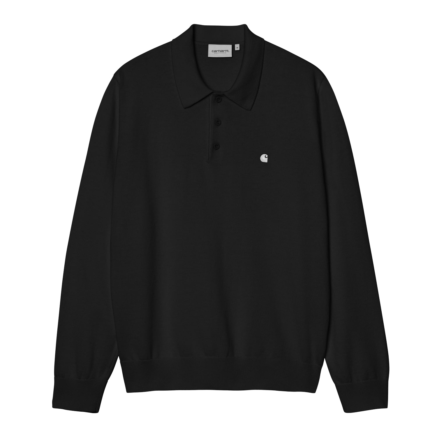 L/S Madison Polo - Black / White