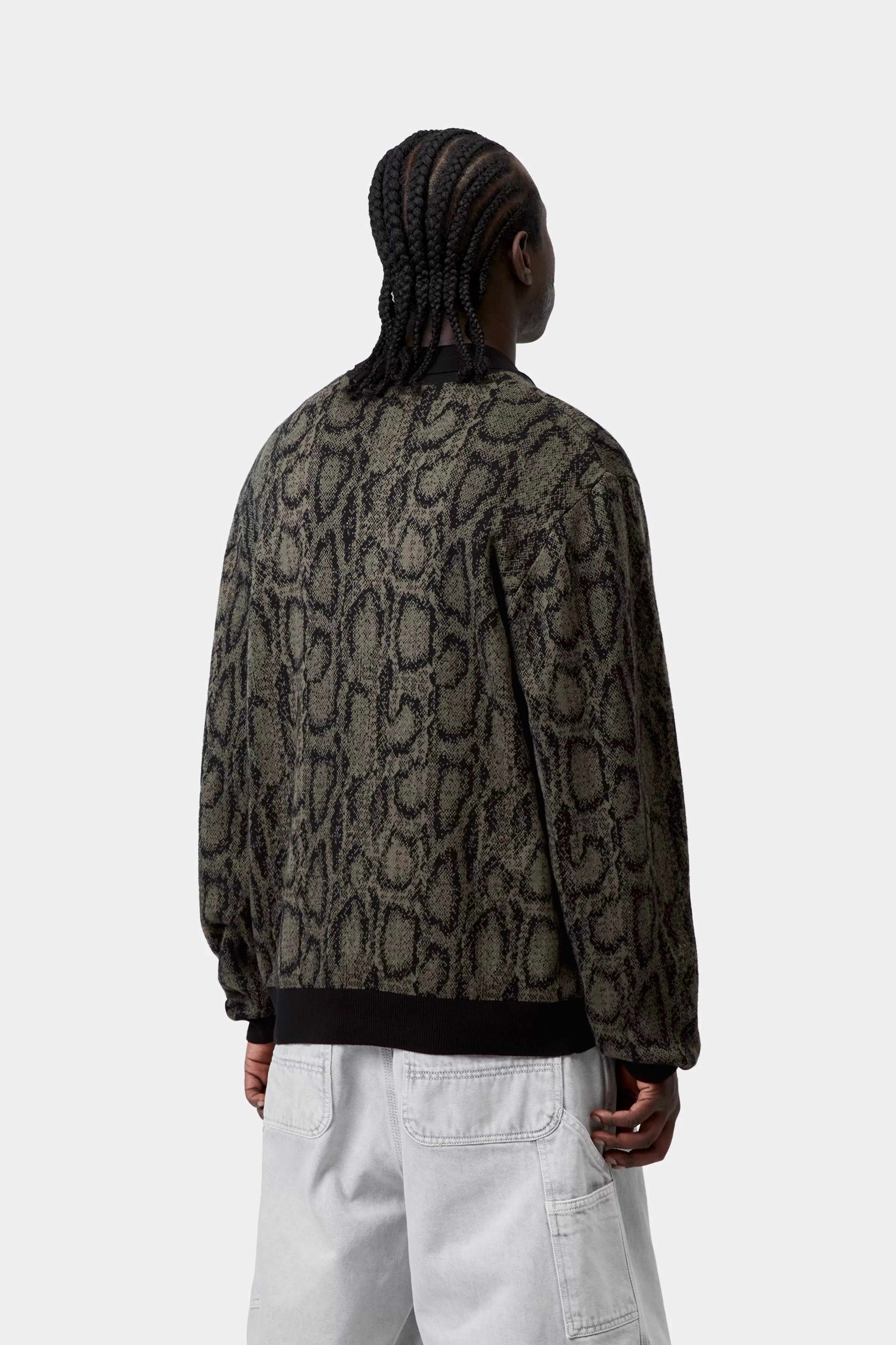 L/S Snake Polo - Snake Camo Jacquard, Velvet Blue