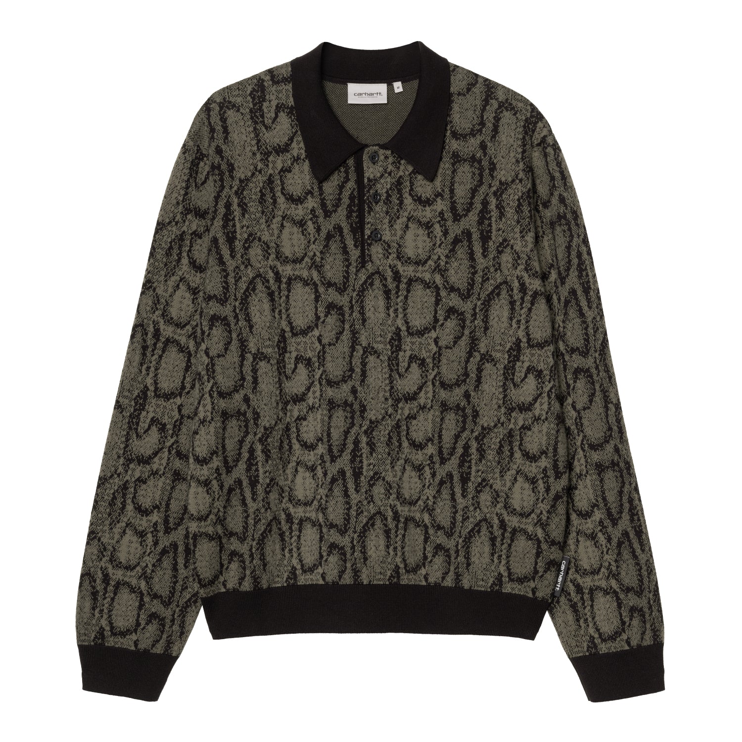 L/S Snake Polo - Snake Camo Jacquard, Velvet Blue