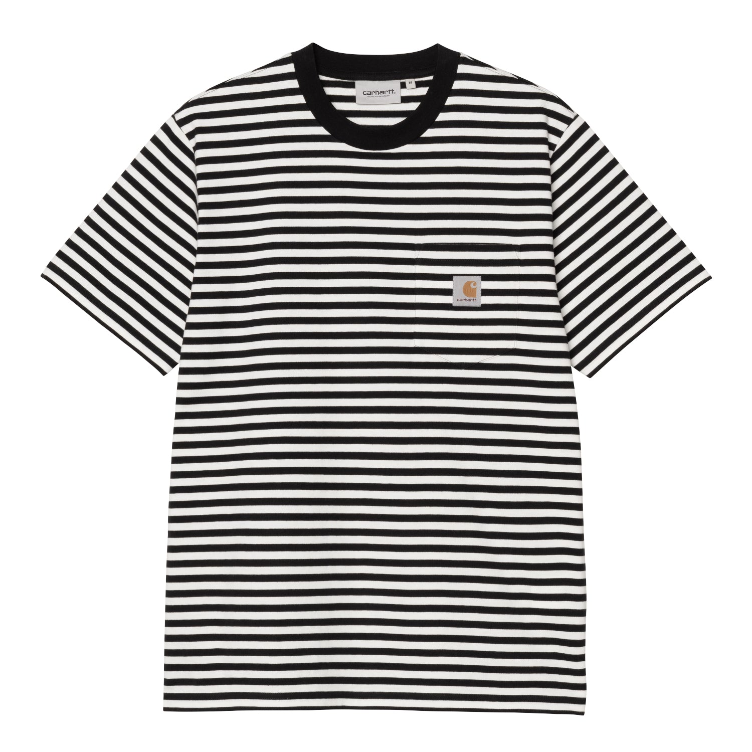 S/S Ezra Pocket T-Shirt - Ezra Stripe, Black / Wax
